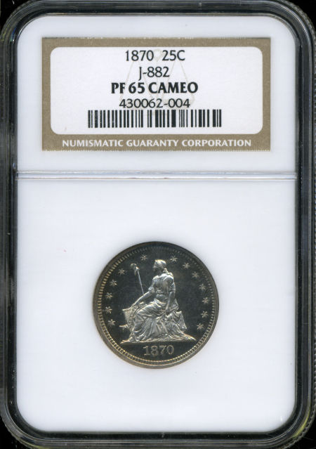 1870 J-882 25C PF | Coin Explorer | NGC