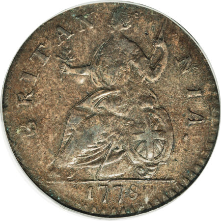 1778 'GEORGIVS' MACHIN'S MILLS 1/2P MS | Coin Explorer | NGC