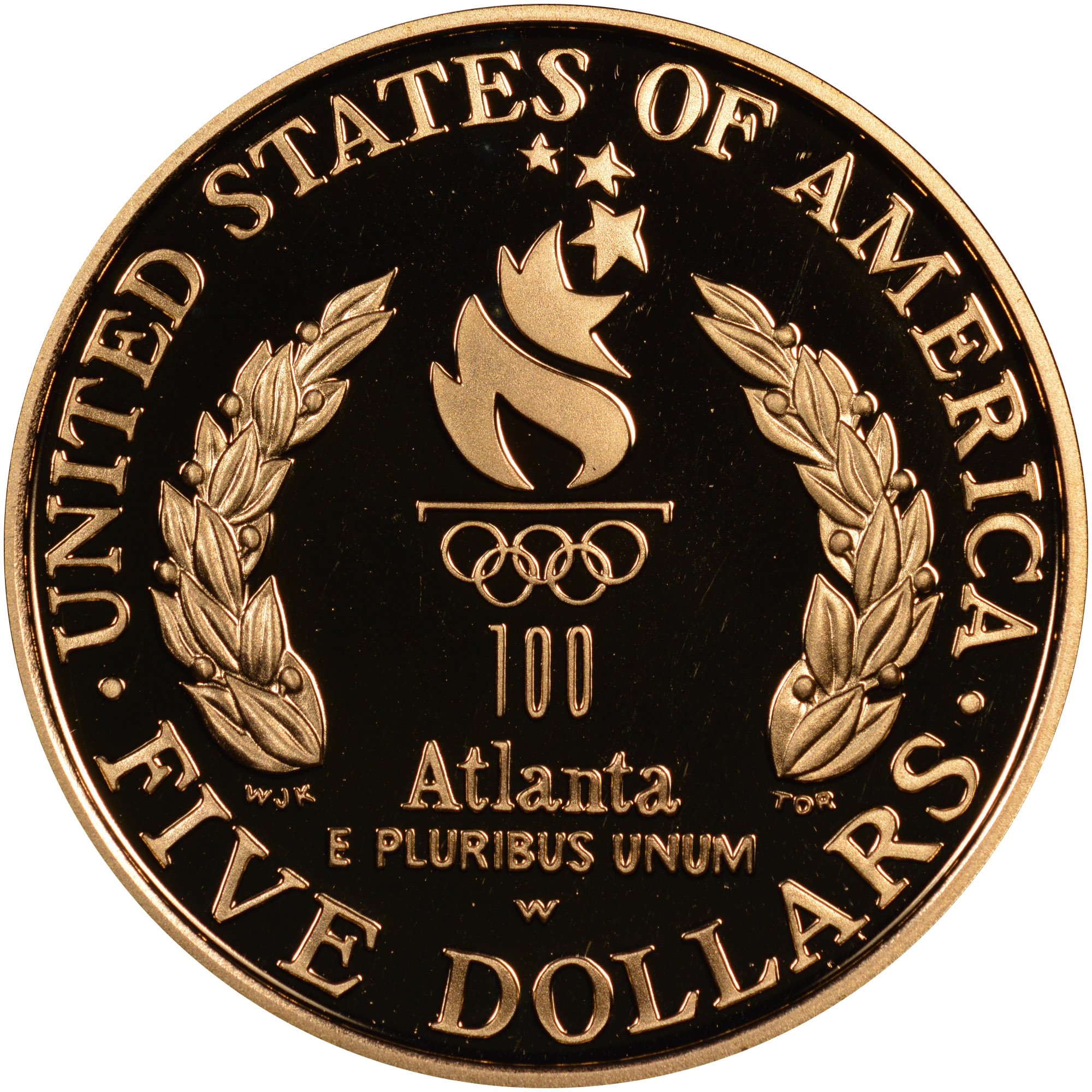 1996 W OLYMPICS - FLAG BEARER $5 PF | Coin Explorer | NGC