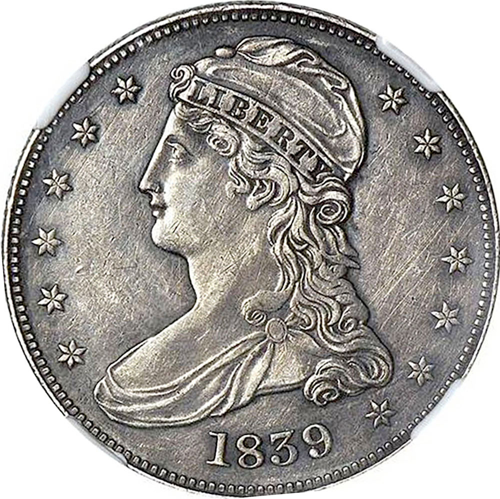 1839 SM LET CAPPED GR-1 50C MS | Coin Explorer | NGC