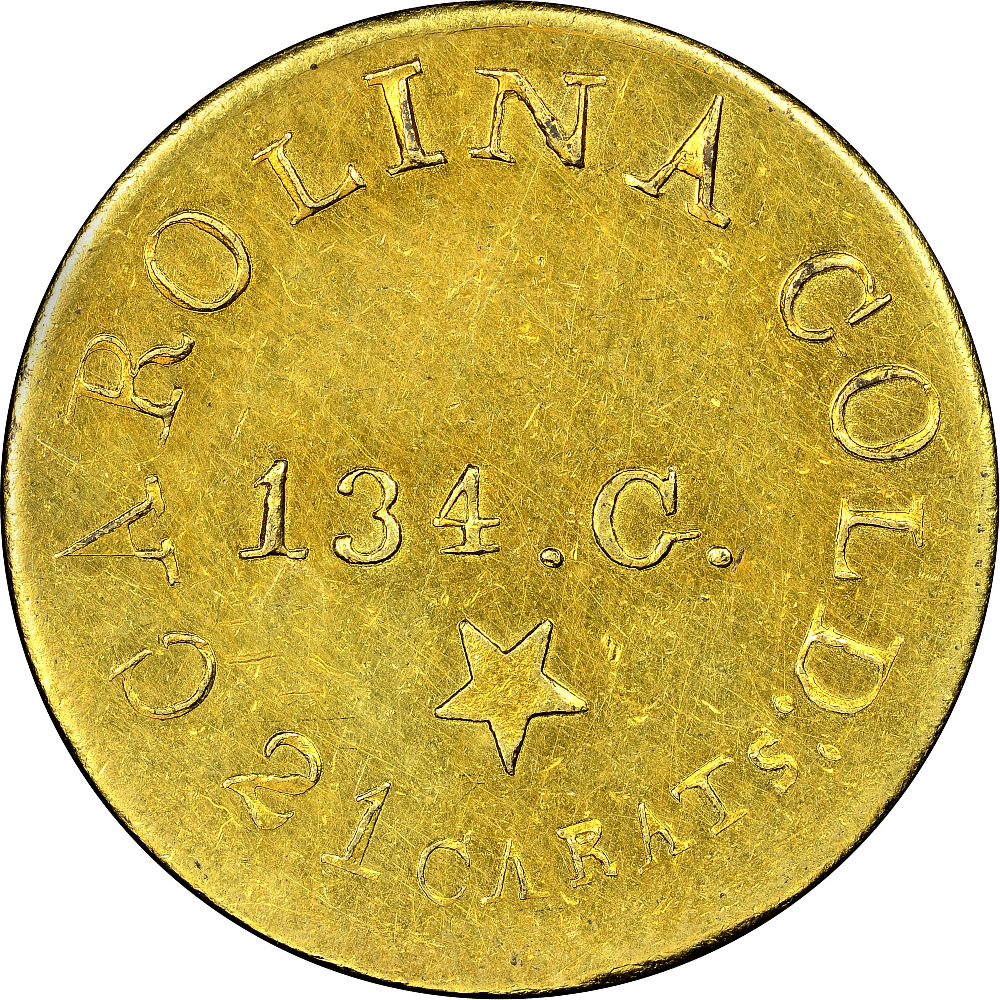 1837-42) C.BECHTLER 134G, STAR $5 MS | Coin Explorer | NGC