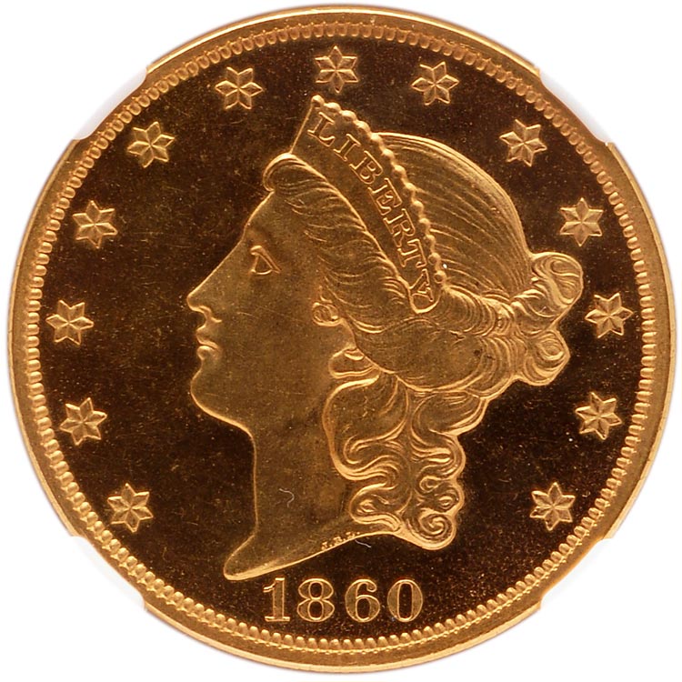 1860 $20 PF | Coin Explorer | NGC
