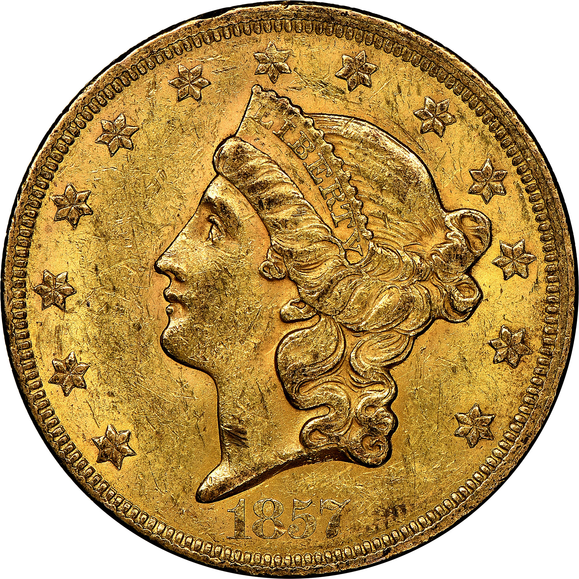 1857 $20 MS | Coin Explorer | NGC