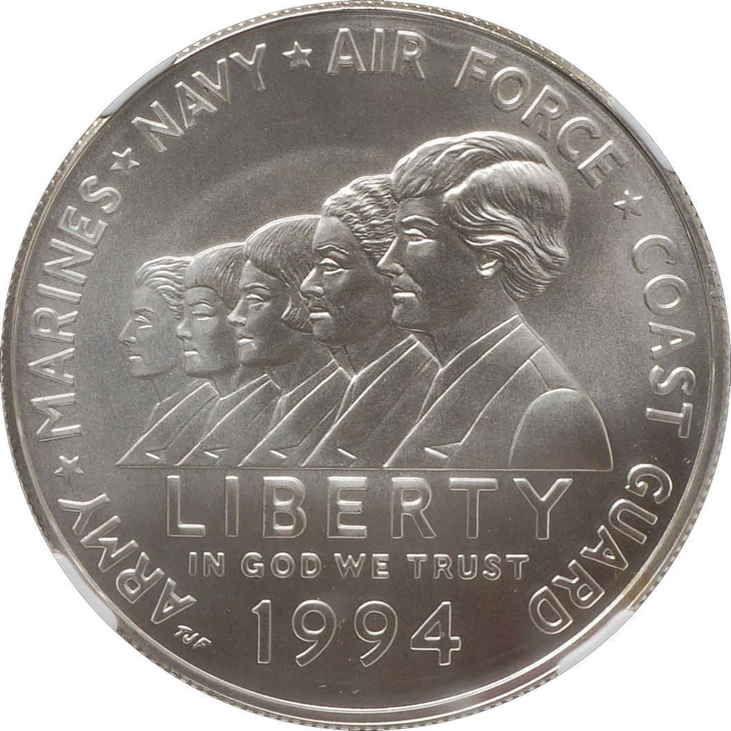 1994 W WOMEN VETERANS MEMORIAL S$1 MS | Coin Explorer | NGC