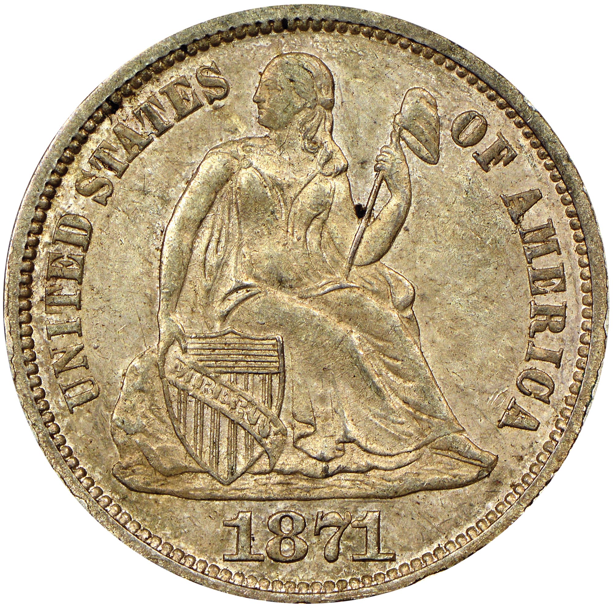 1871 10C MS | Coin Explorer | NGC