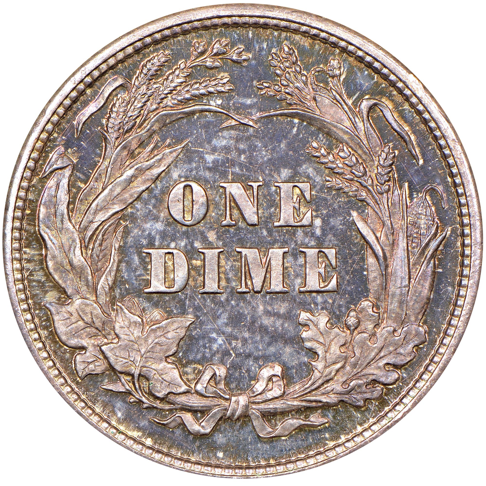 1892 初年度 アメリカ 10セント 銀貨 NGC バーバーダイム 裏面エラー 1892 10C PF | Coin Explorer | NGC