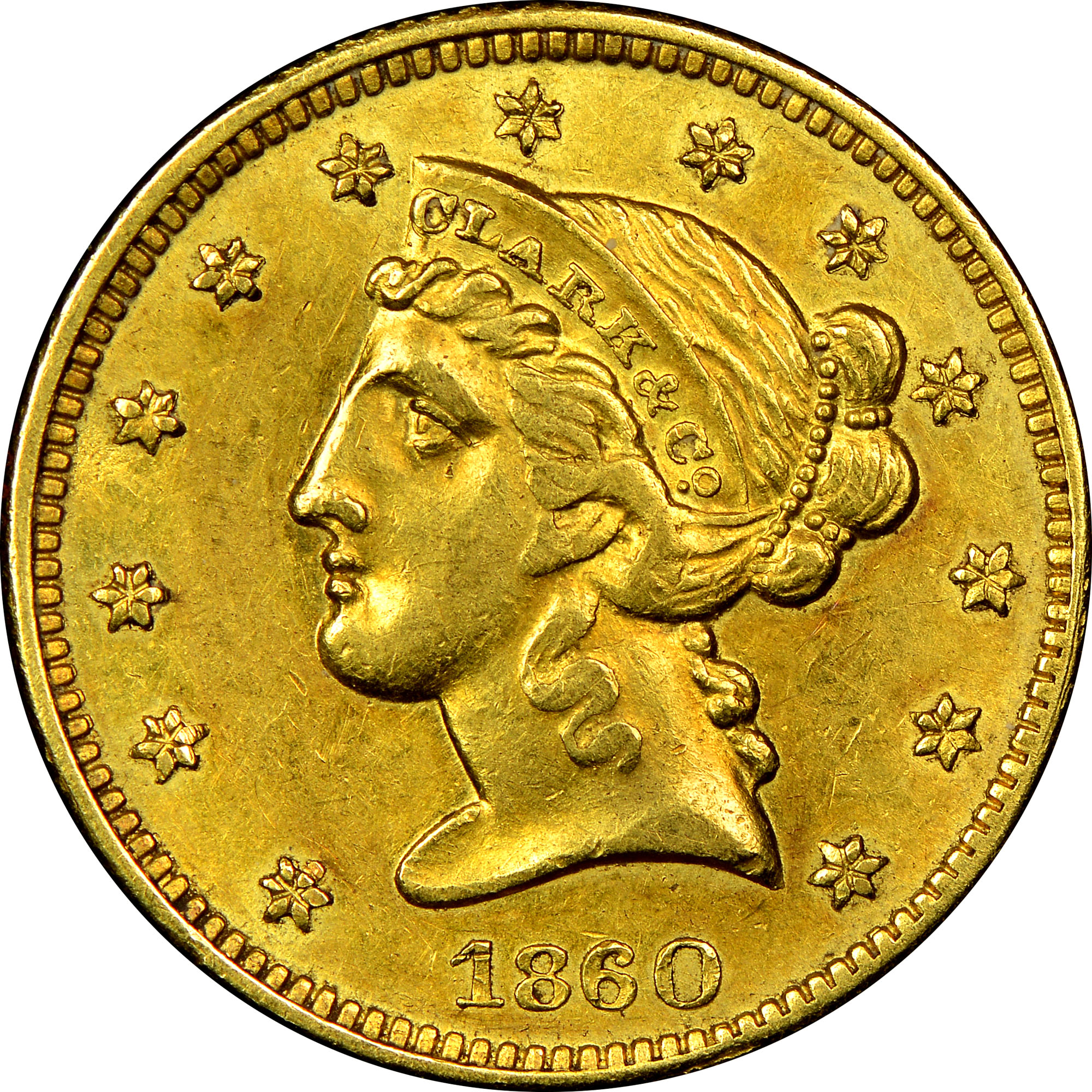 1860 CLARK, GRUBER & CO. $5 MS | Coin Explorer | NGC