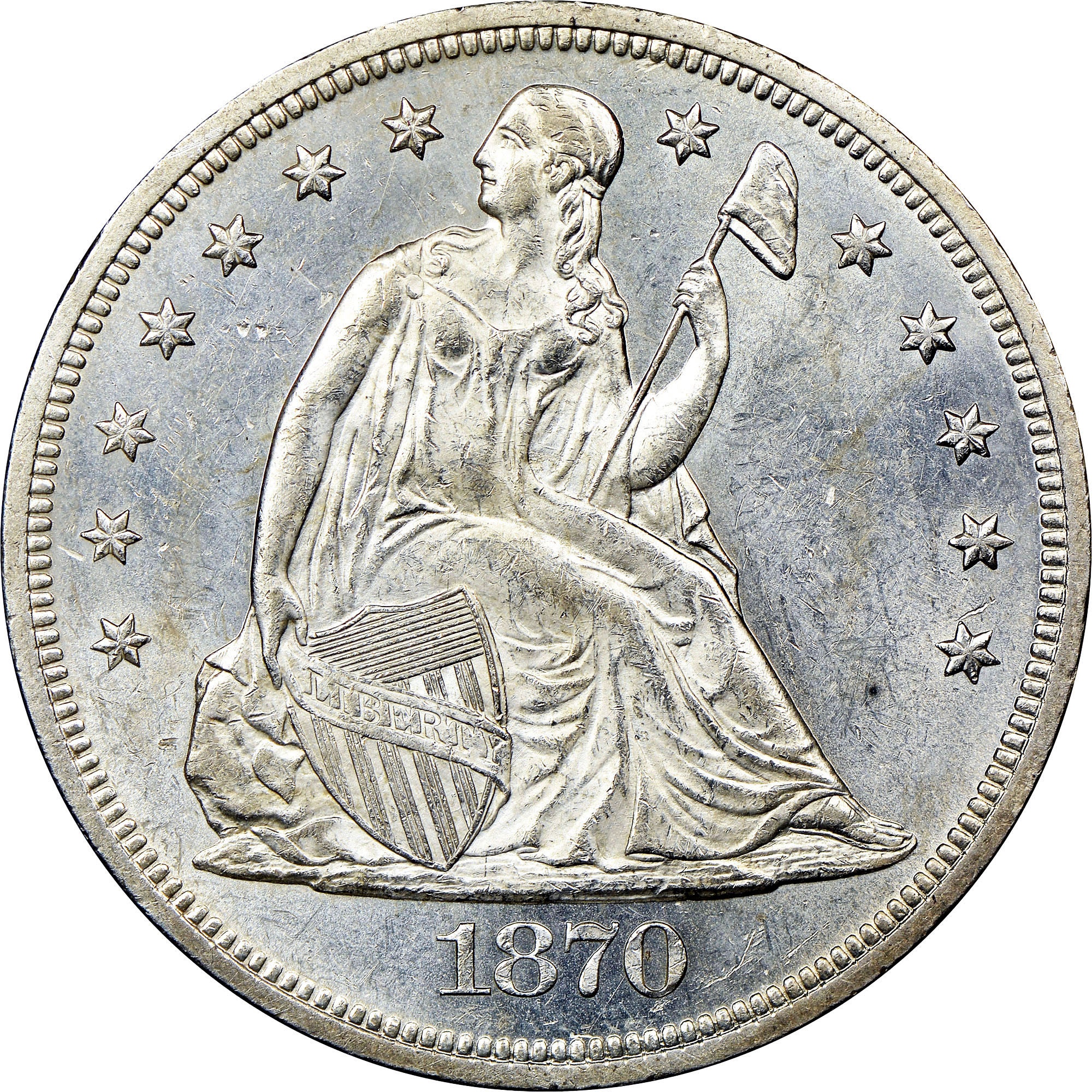 1870 $1 MS | Coin Explorer | NGC