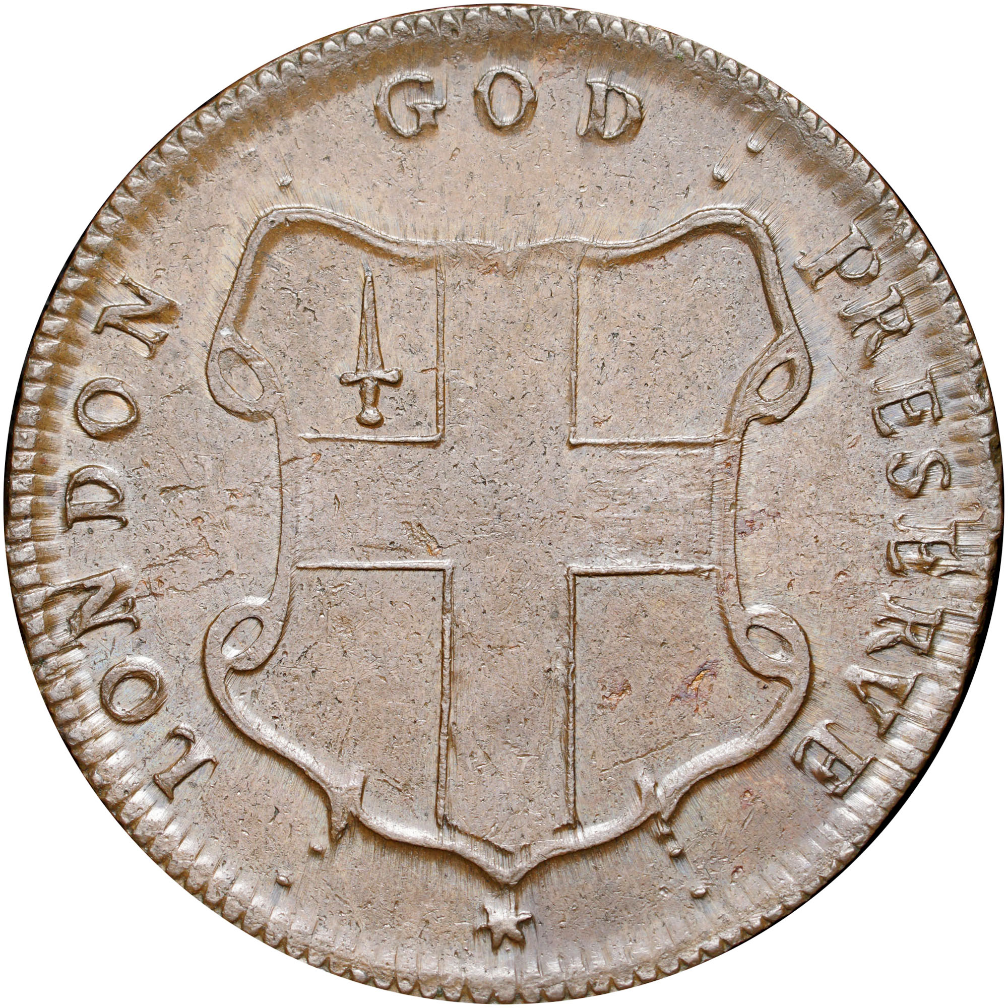 c.1694 THICK ELEPHANT GOD PRESERVE LONDON TOKEN MS | Coin Explorer