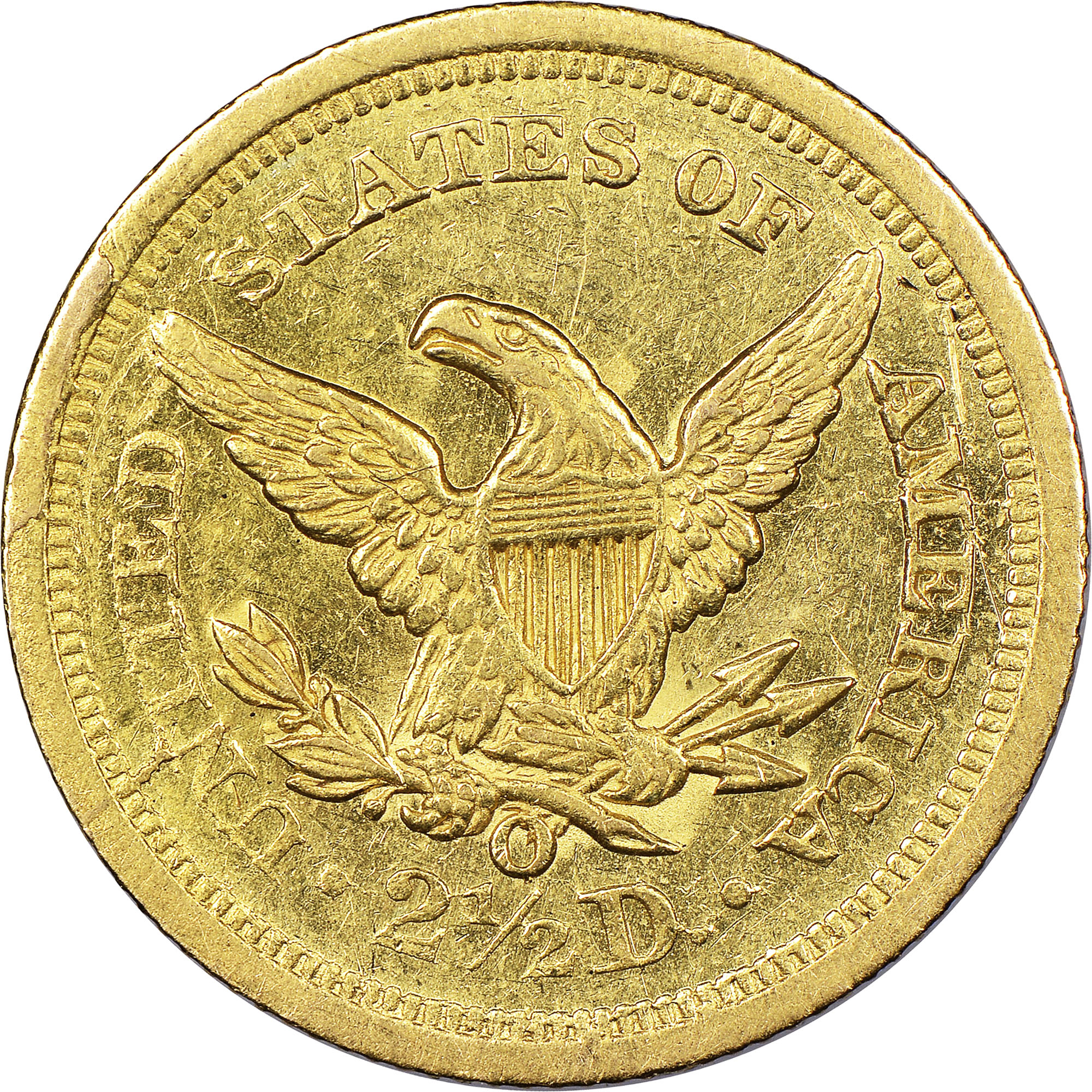 豪華木製ゴールド額　外寸約923×770mm　内寸約724×567mm 1843 O SMALL DATE $2.5 MS | Coin Explorer | NGC