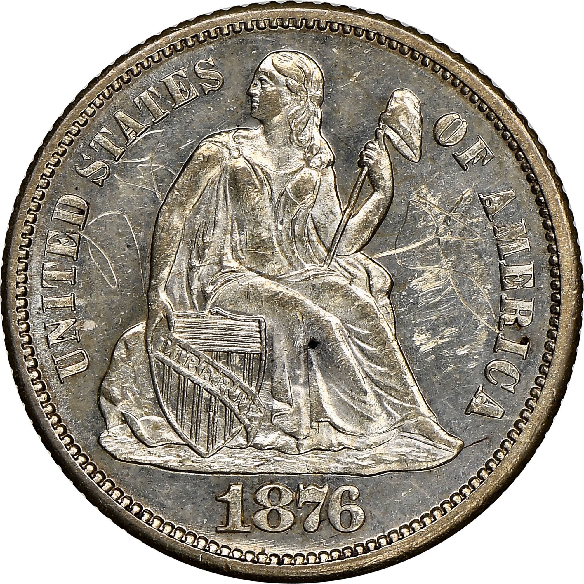1876 S 10C MS | Coin Explorer | NGC