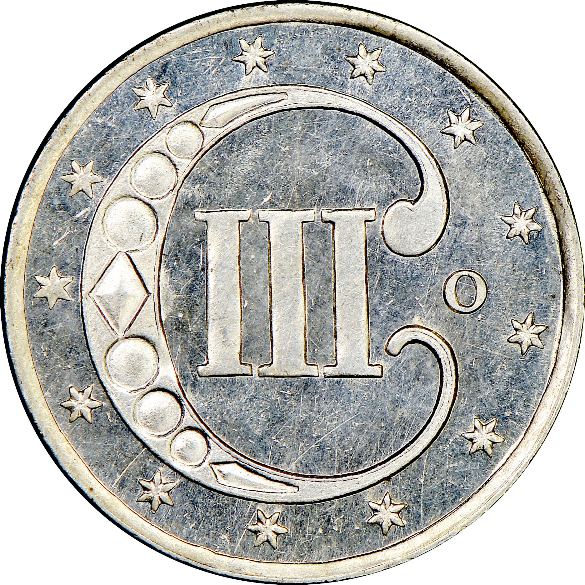 1851 O 3CS Sp Silver Three Cents NGC 1851-o-3cs-sp-silver-three-cents-ngc