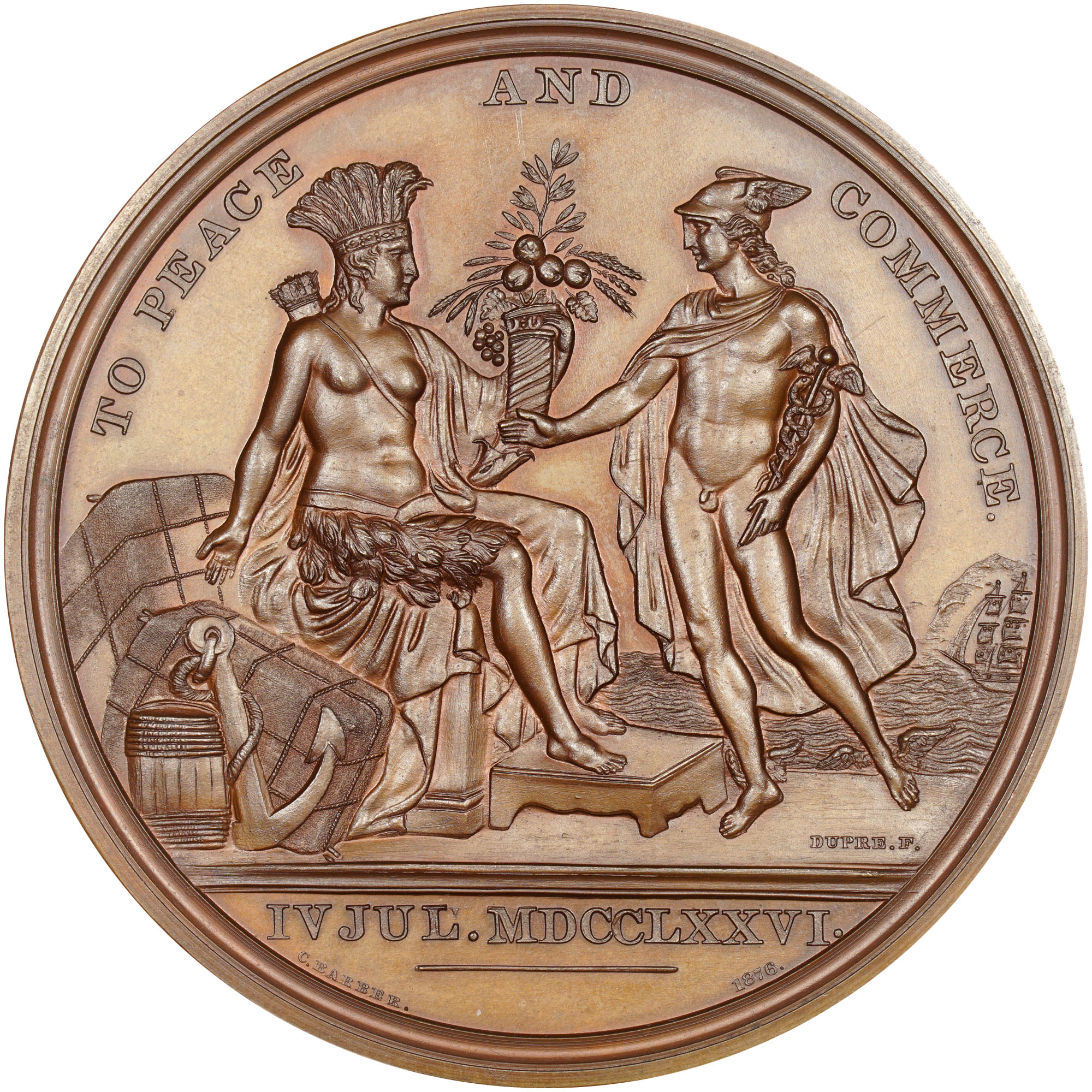 1876 J Cm 15 Ae U S Diplomatic Medal 68mm Ms Coin Explorer Ngc