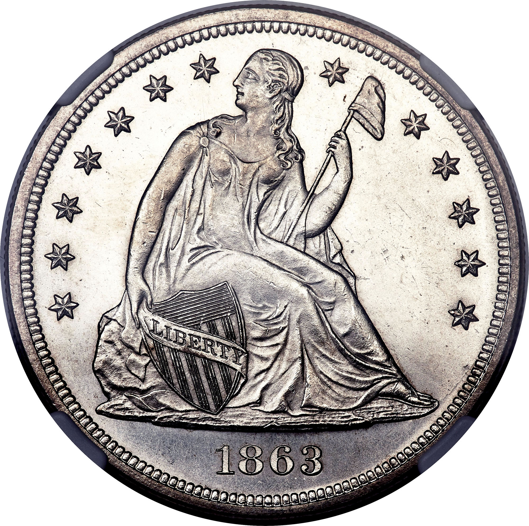 1863 $1 MS | Coin Explorer | NGC