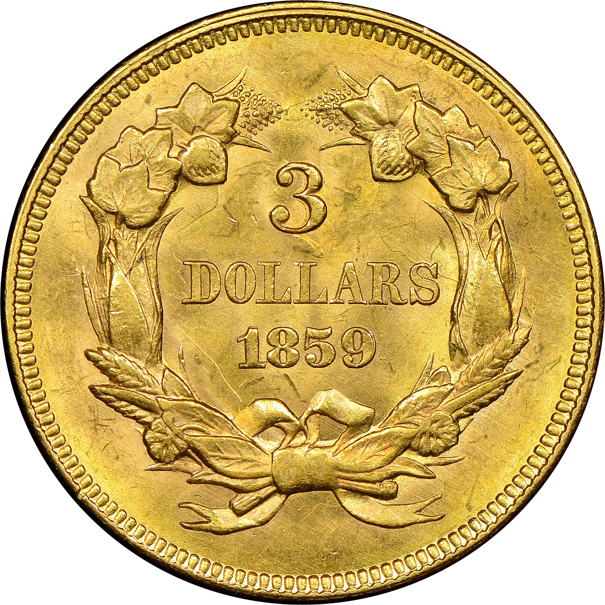 1859 $3 MS | Coin Explorer | NGC