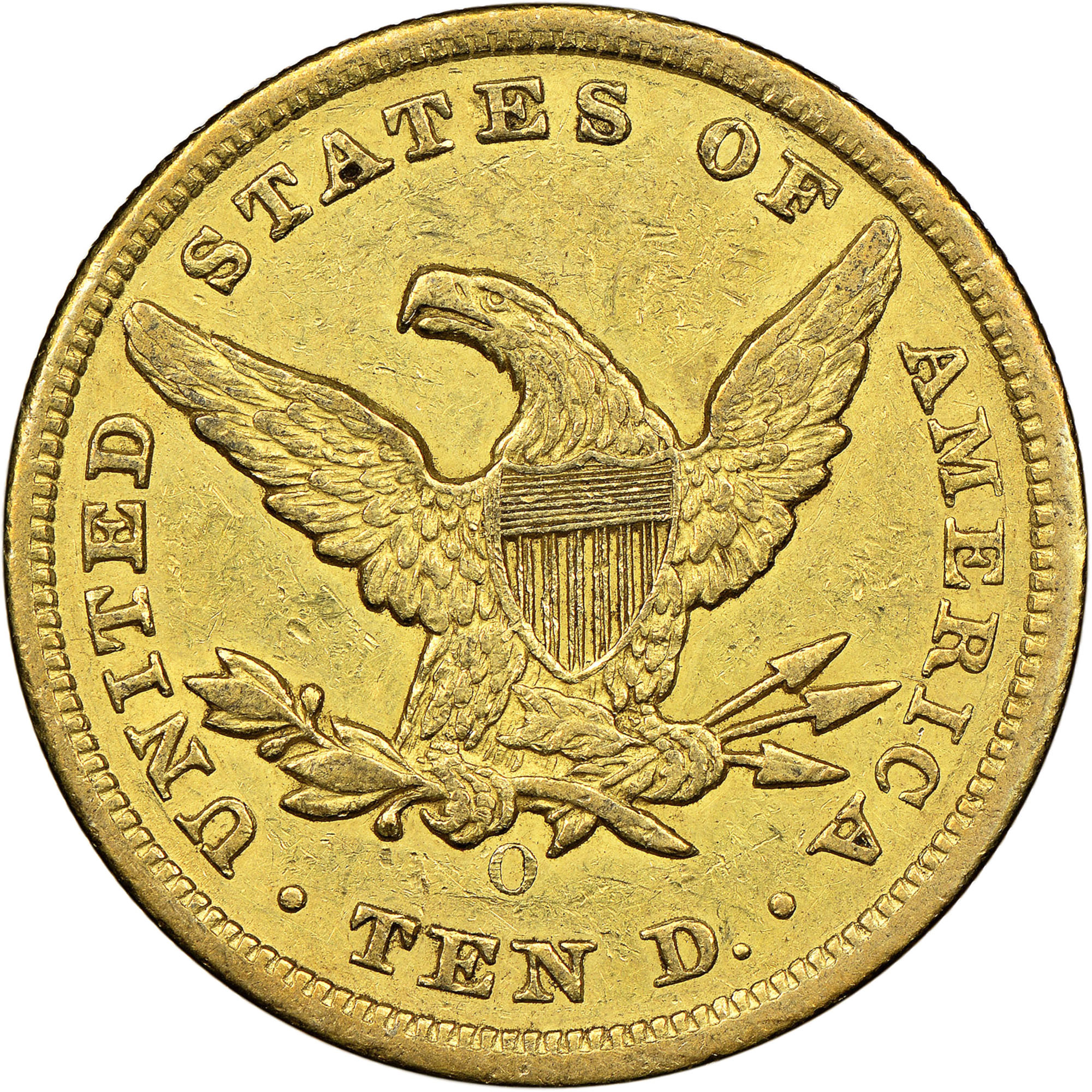 1854 O SMALL DATE $10 MS | Coin Explorer | NGC