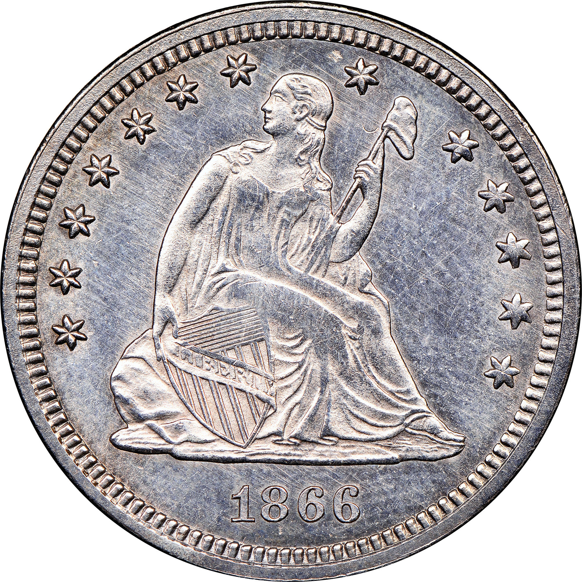 人文 marquiscount 1866 MOTTO 25C MS | Coin Explorer | NGC