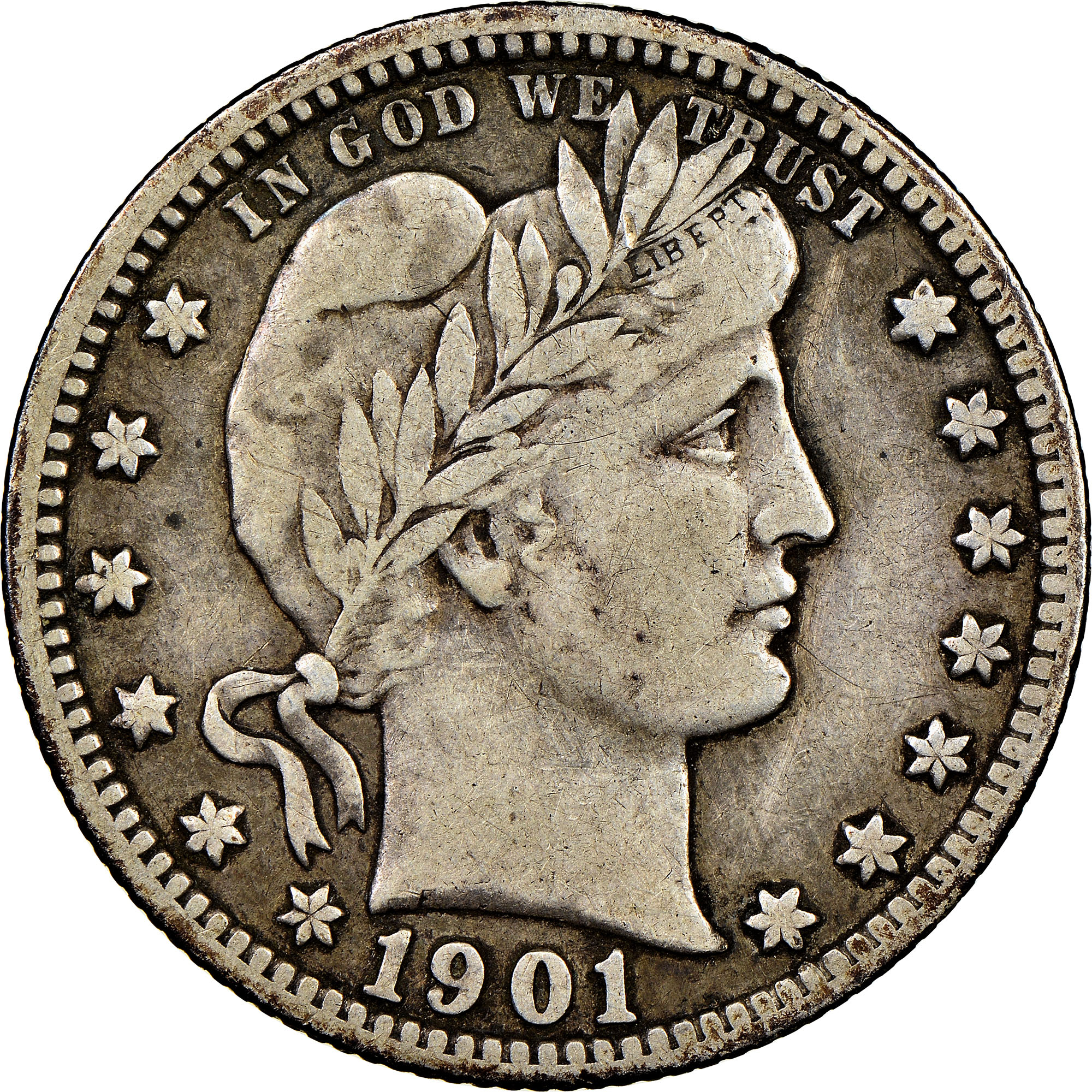 1901 S 25C MS Barber Quarters NGC