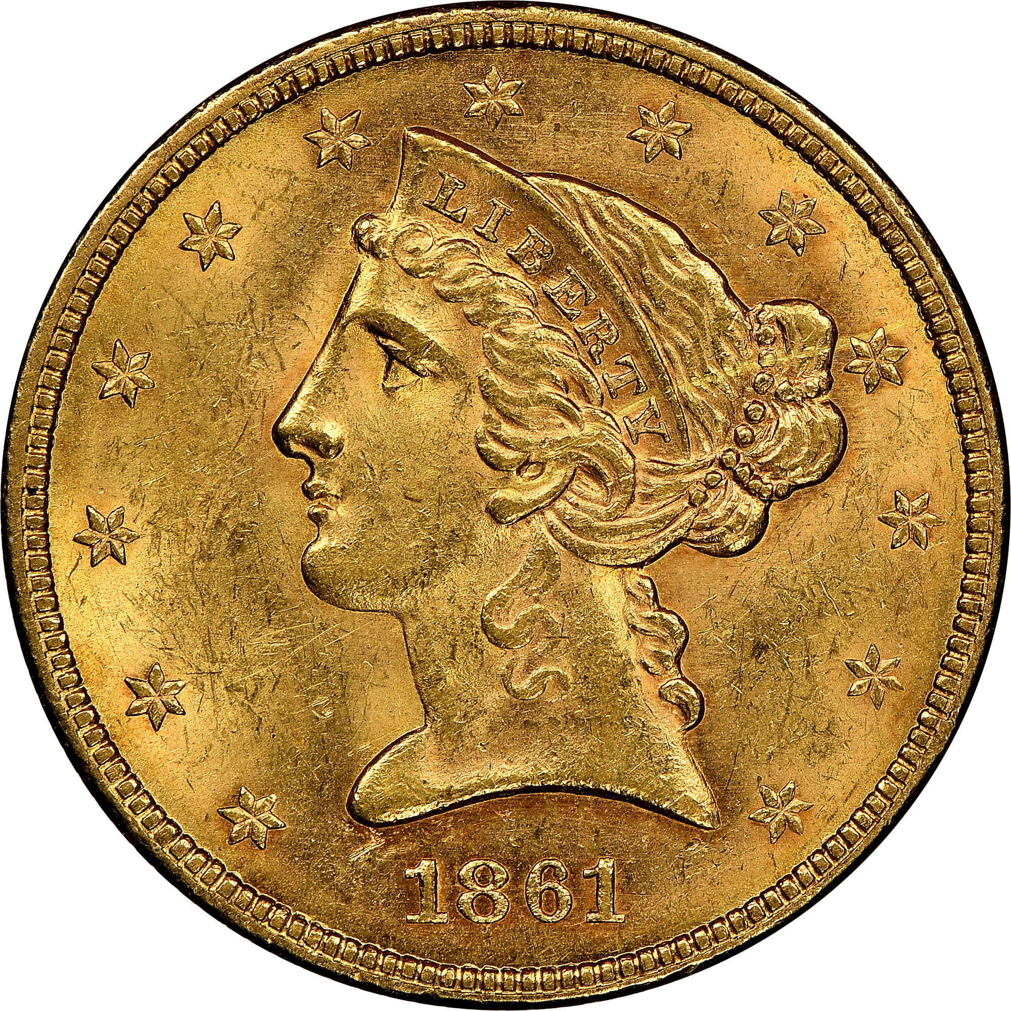 1861 $5 MS | Coin Explorer | NGC