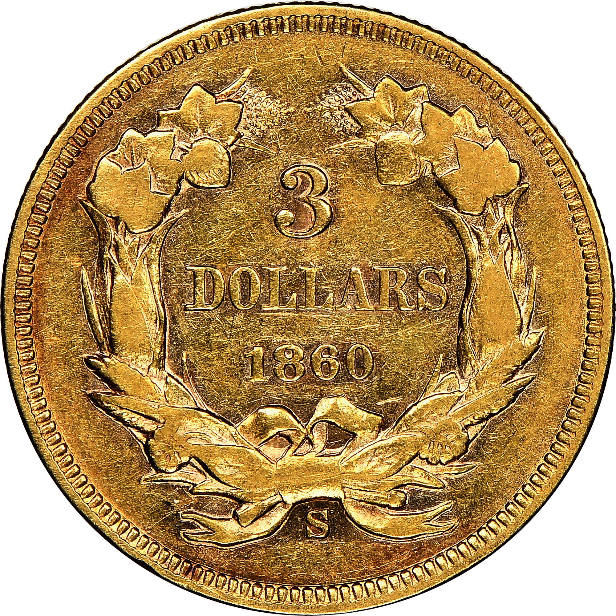 1860 S $3 MS | Coin Explorer | NGC