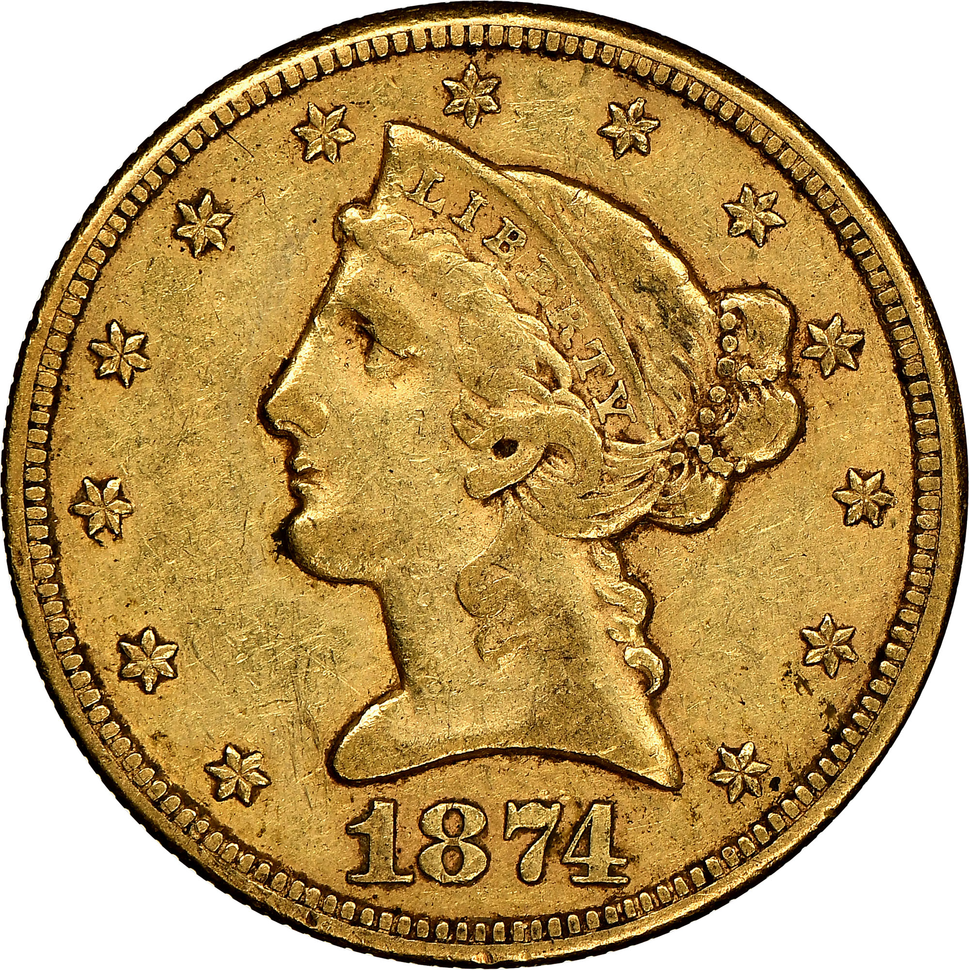 1874 CC $5 MS | Coin Explorer | NGC
