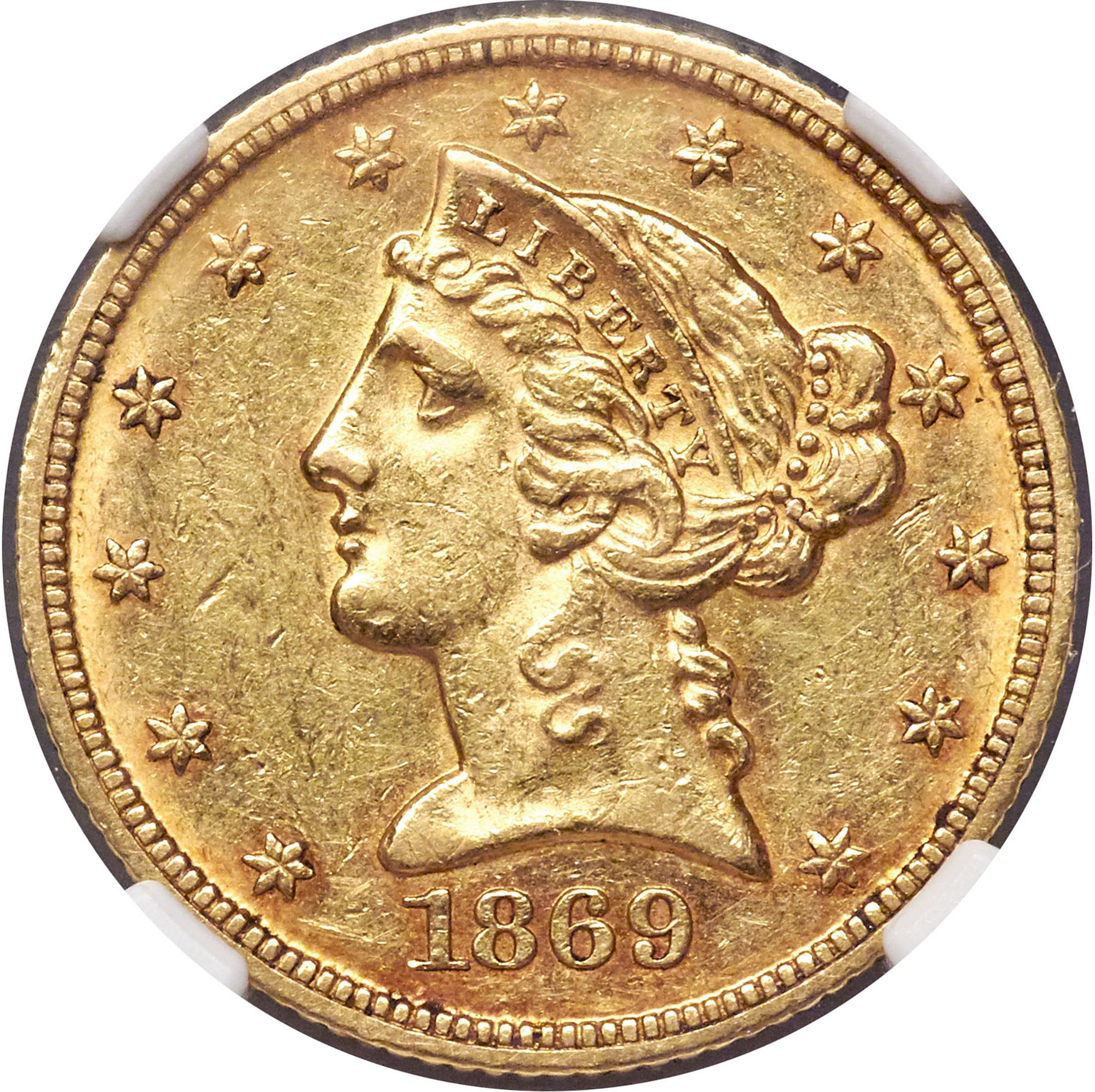 1869 $5 MS | Coin Explorer | NGC
