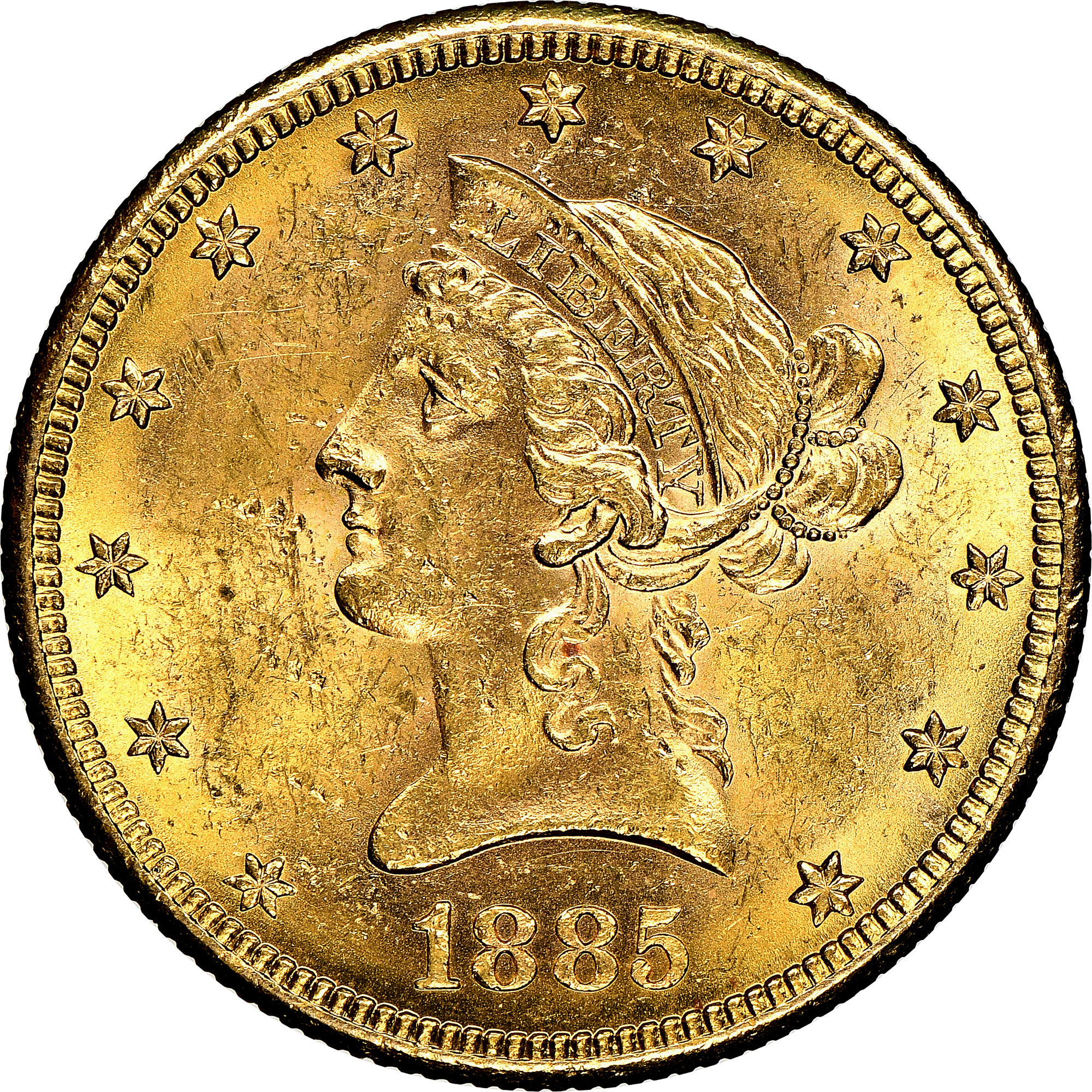 1885 S $10 MS | Coin Explorer | NGC