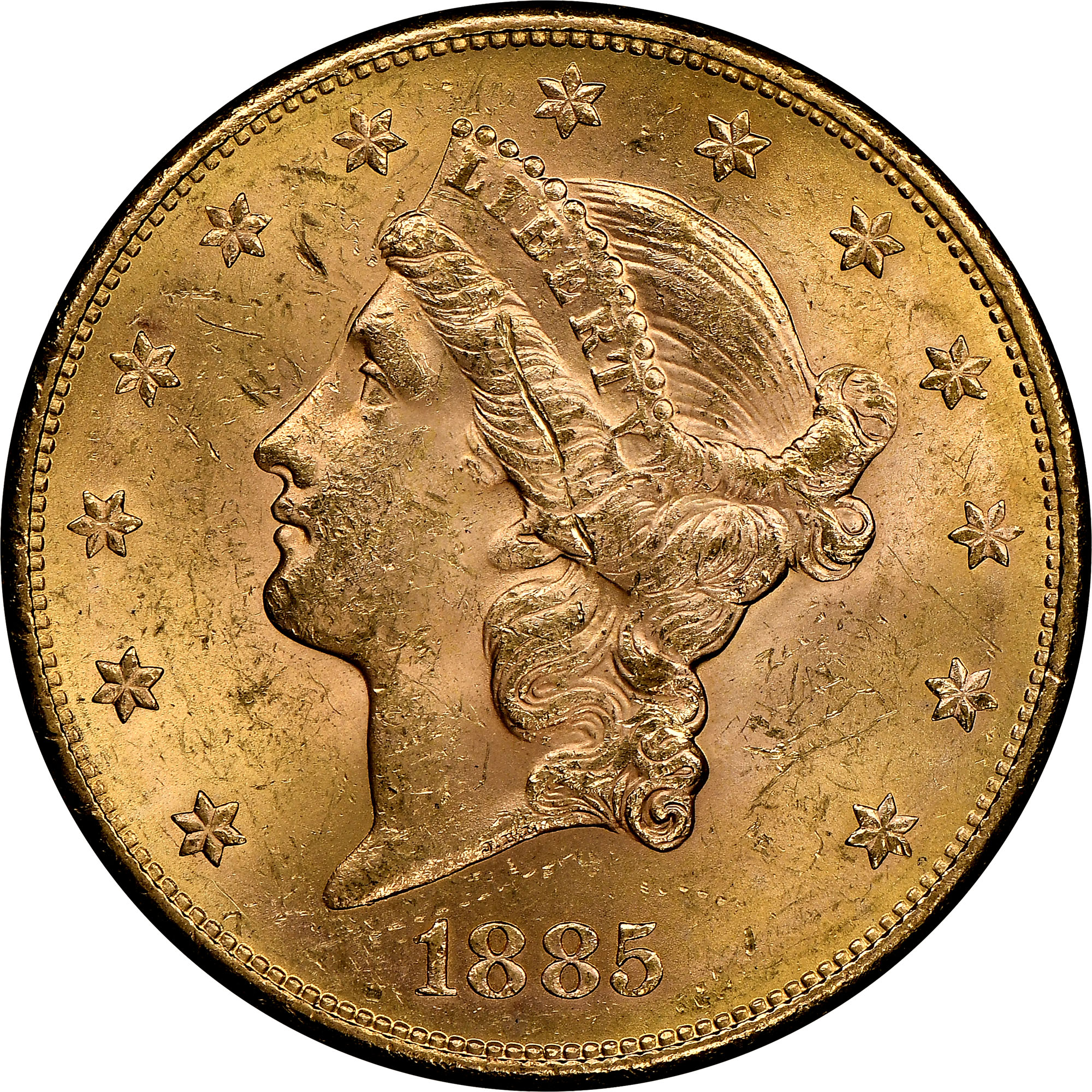 1885 S $20 MS | Coin Explorer | NGC