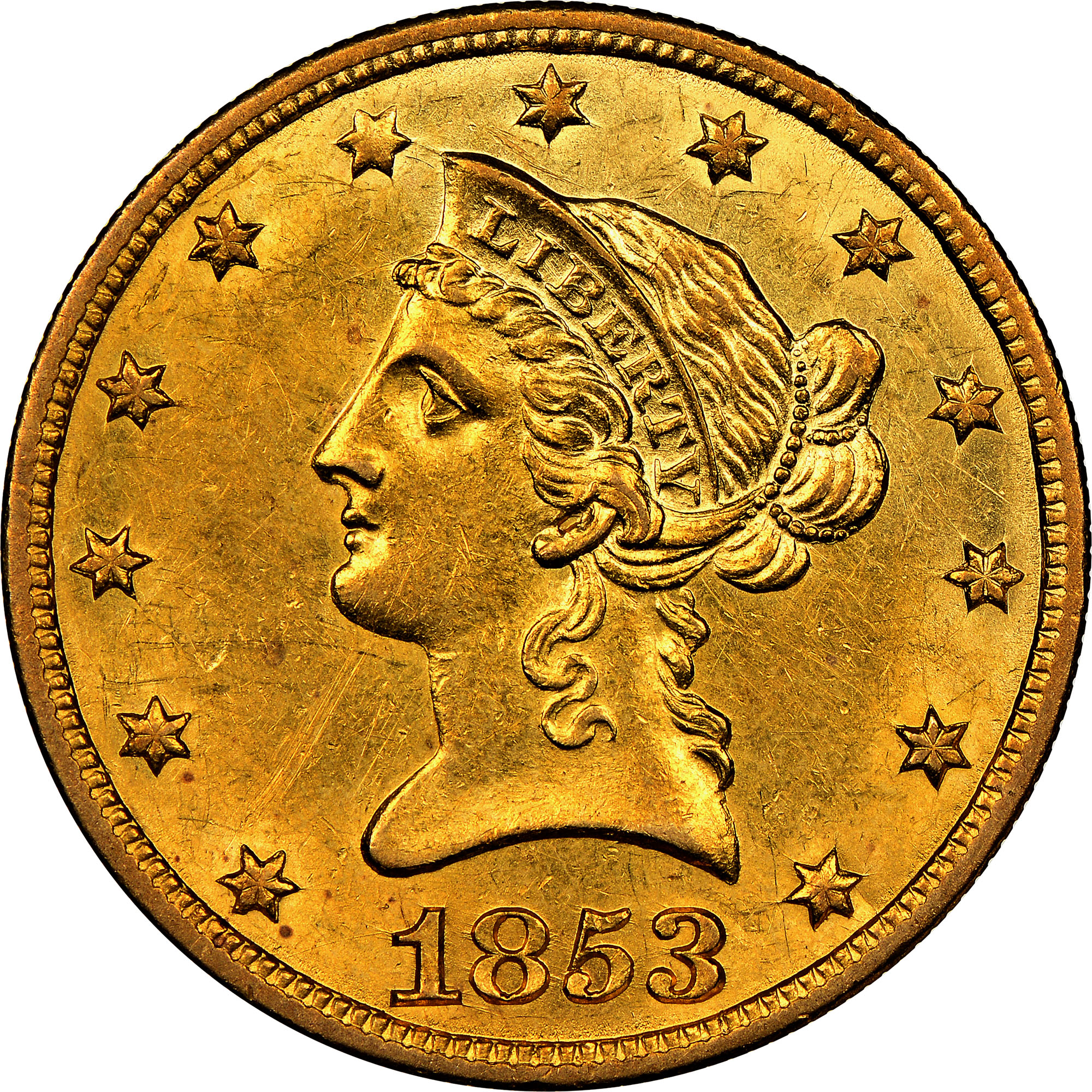 1853 O $10 MS | Coin Explorer | NGC