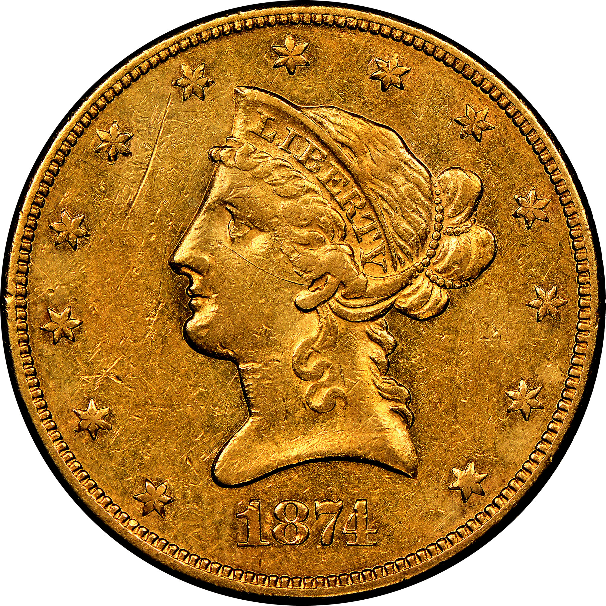 1874 CC $10 MS | Coin Explorer | NGC