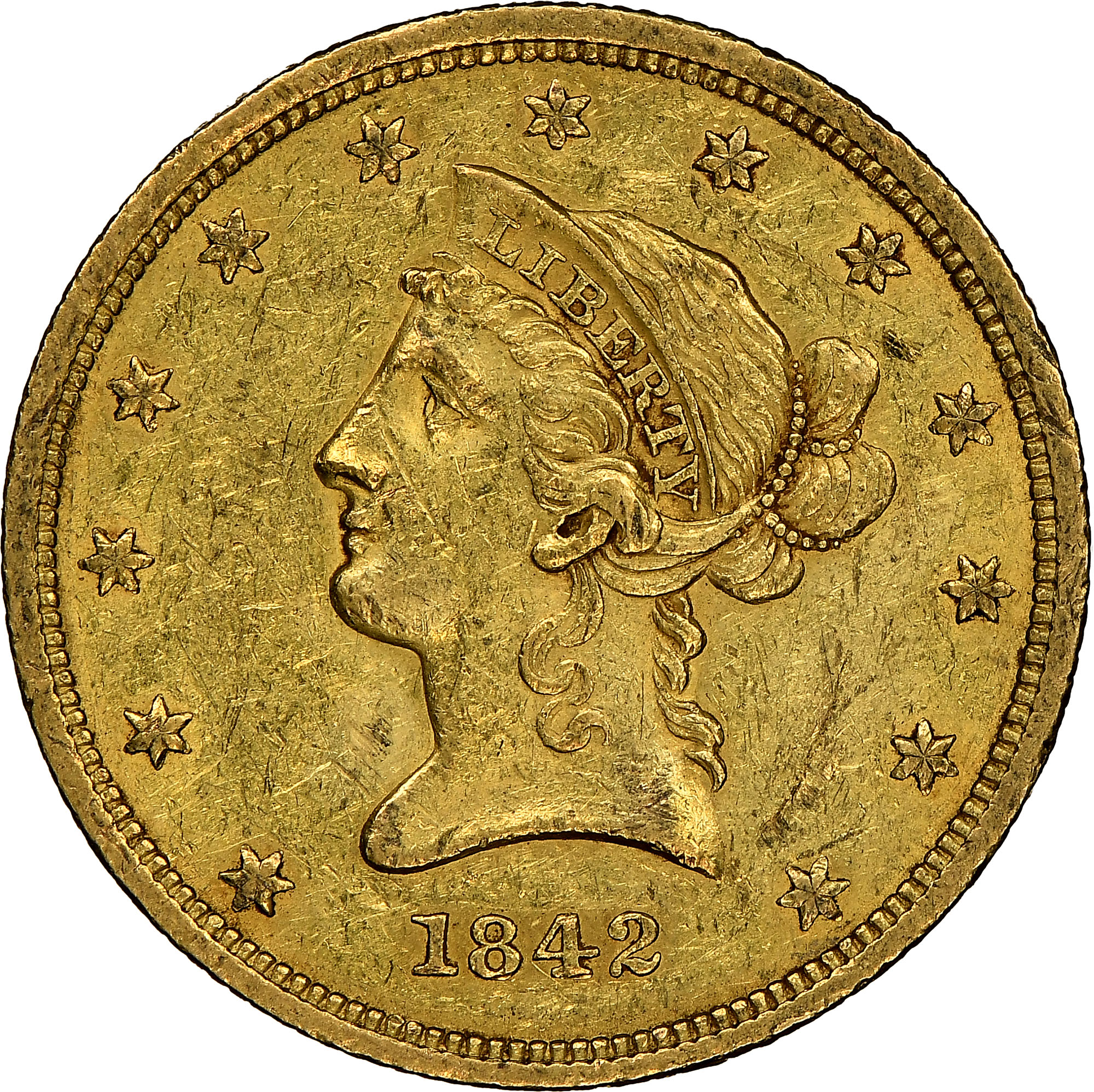 1842 SMALL DATE $10 MS | Coin Explorer | NGC
