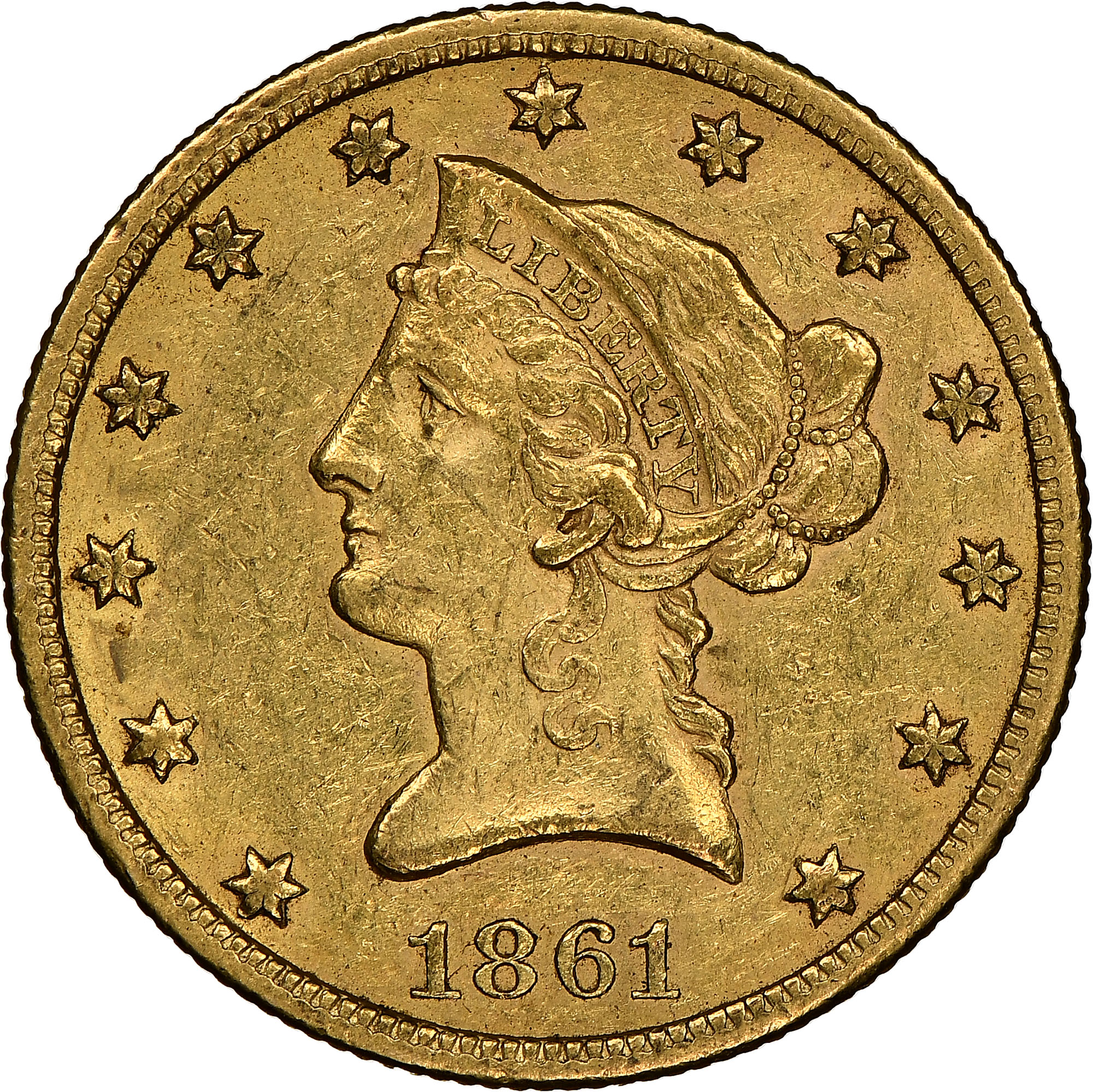 1861 S $10 MS | Coin Explorer | NGC