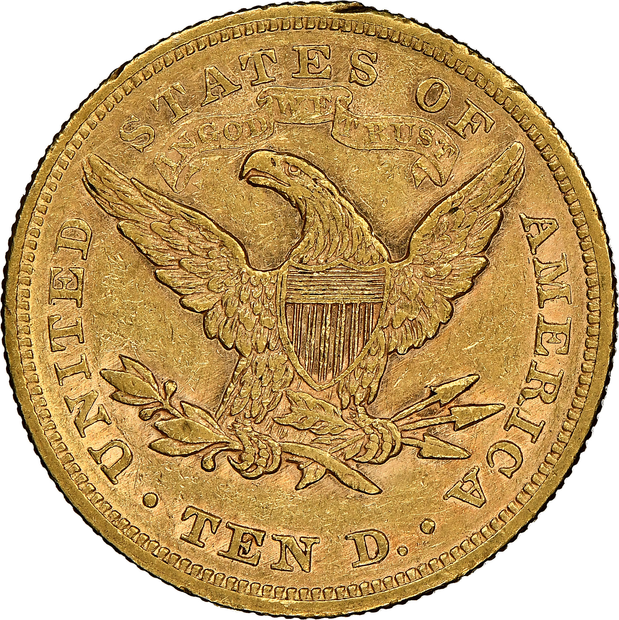 1866 MOTTO $10 MS | Coin Explorer | NGC