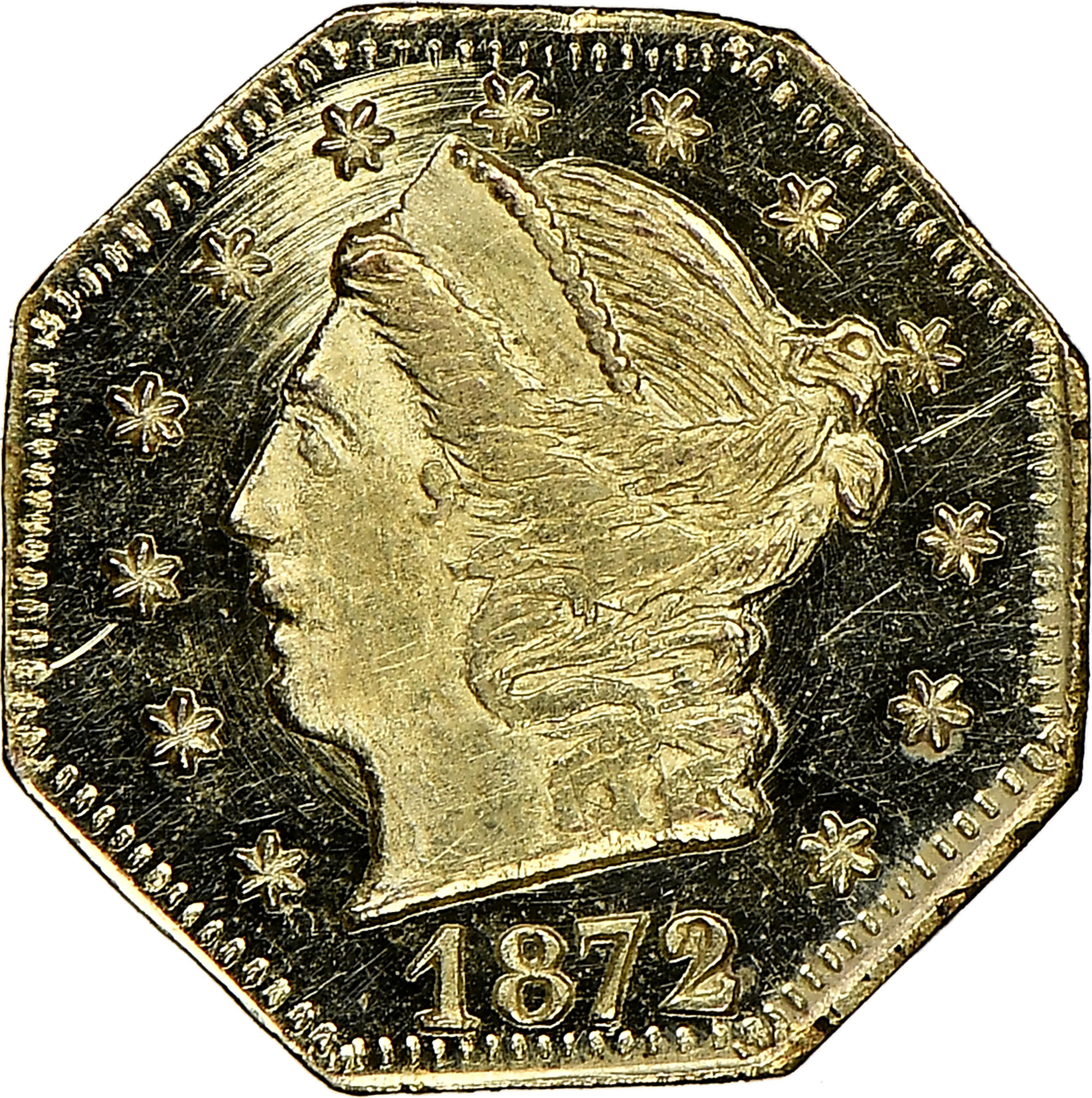 1872 OCTAG LIBERTY BG-725 G25C MS | Coin Explorer | NGC