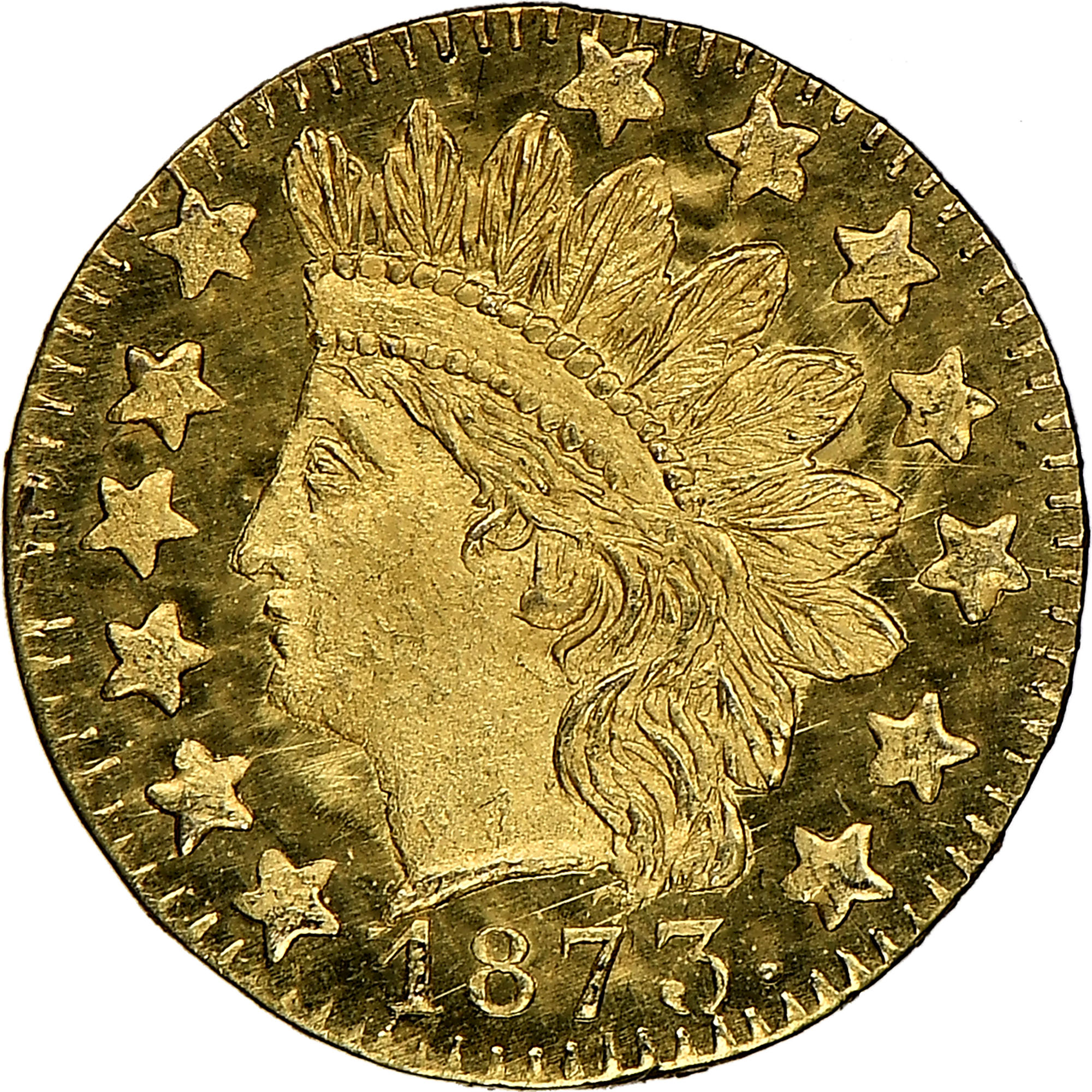 1873 ROUND INDIAN BG-872 G25C MS | Coin Explorer | NGC
