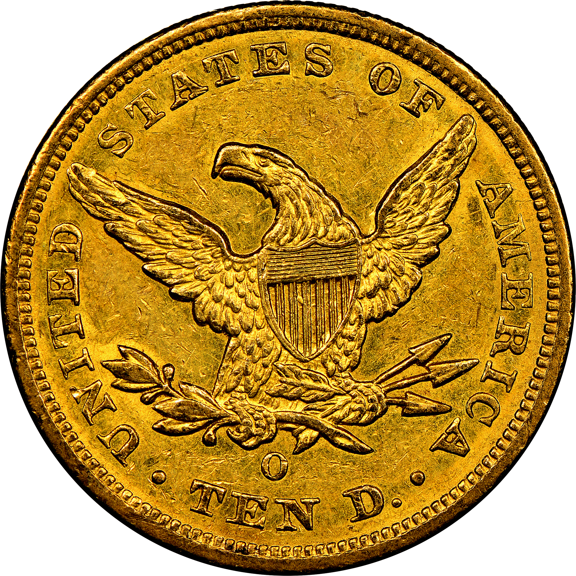 1860 O $10 MS | Coin Explorer | NGC