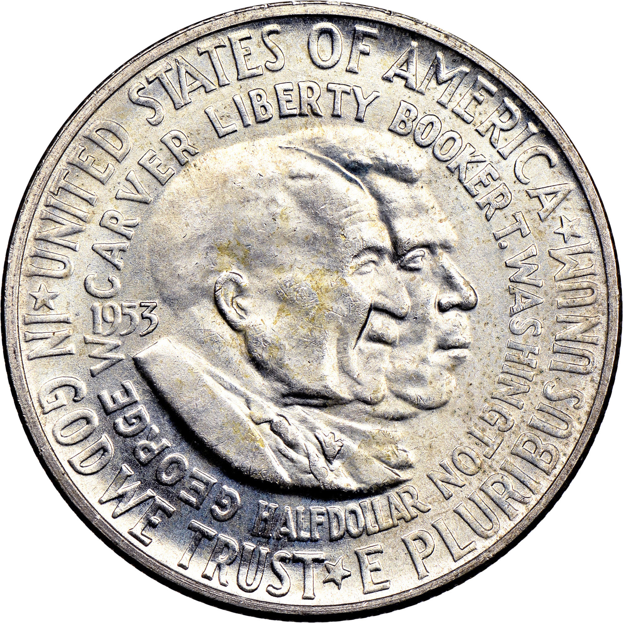 1953 D WASHINGTON-CARVER 50C MS | Coin Explorer | NGC