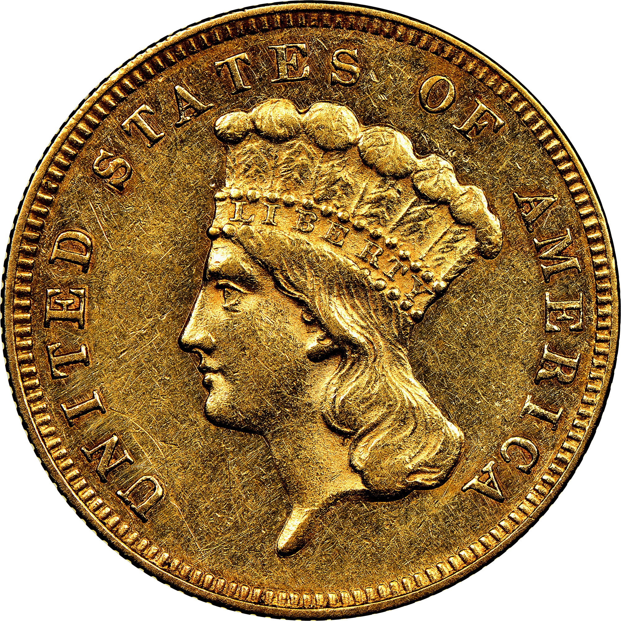 砂金 約3g 1867 $3 MS | Coin Explorer | NGC