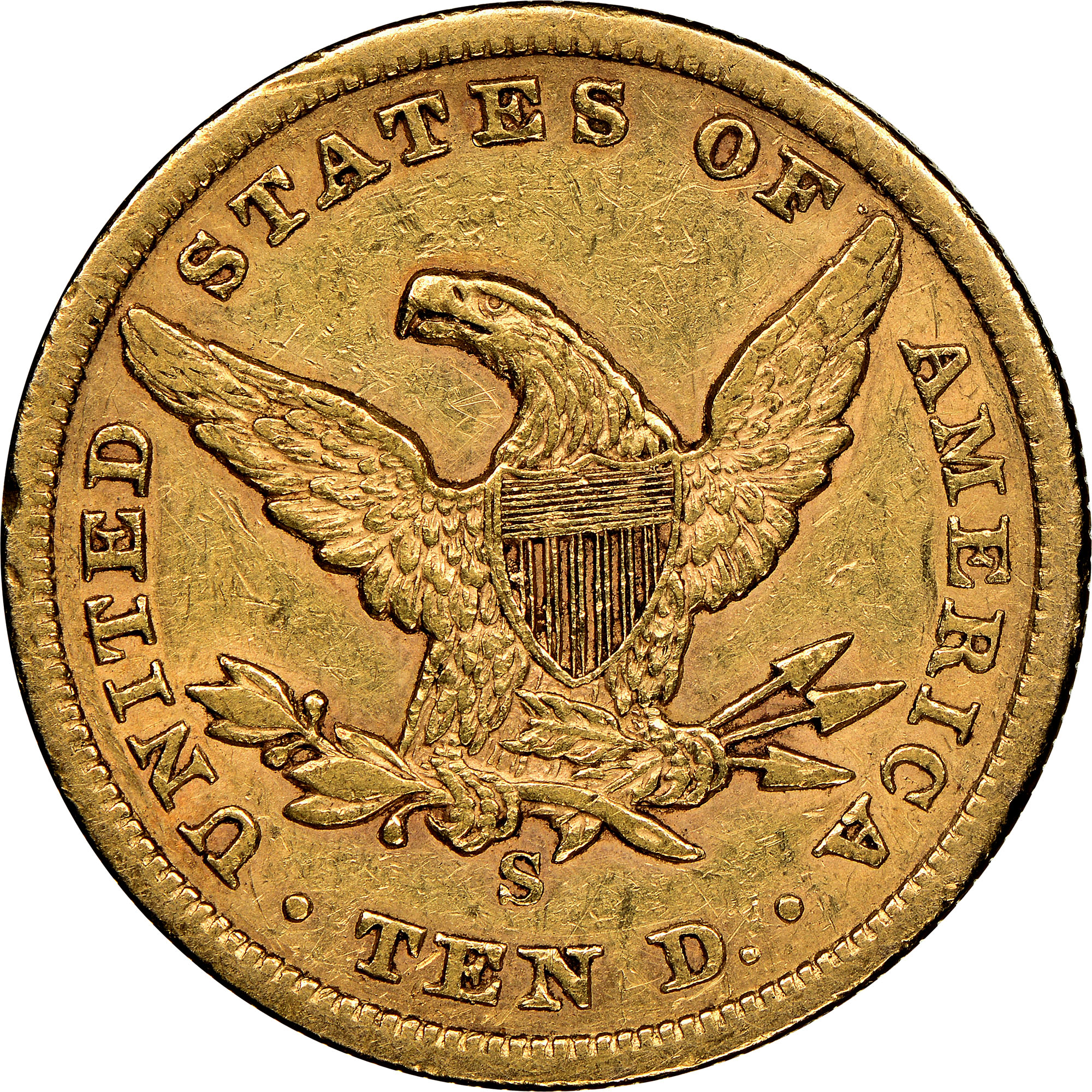 1866 S NO MOTTO $10 MS | Coin Explorer | NGC