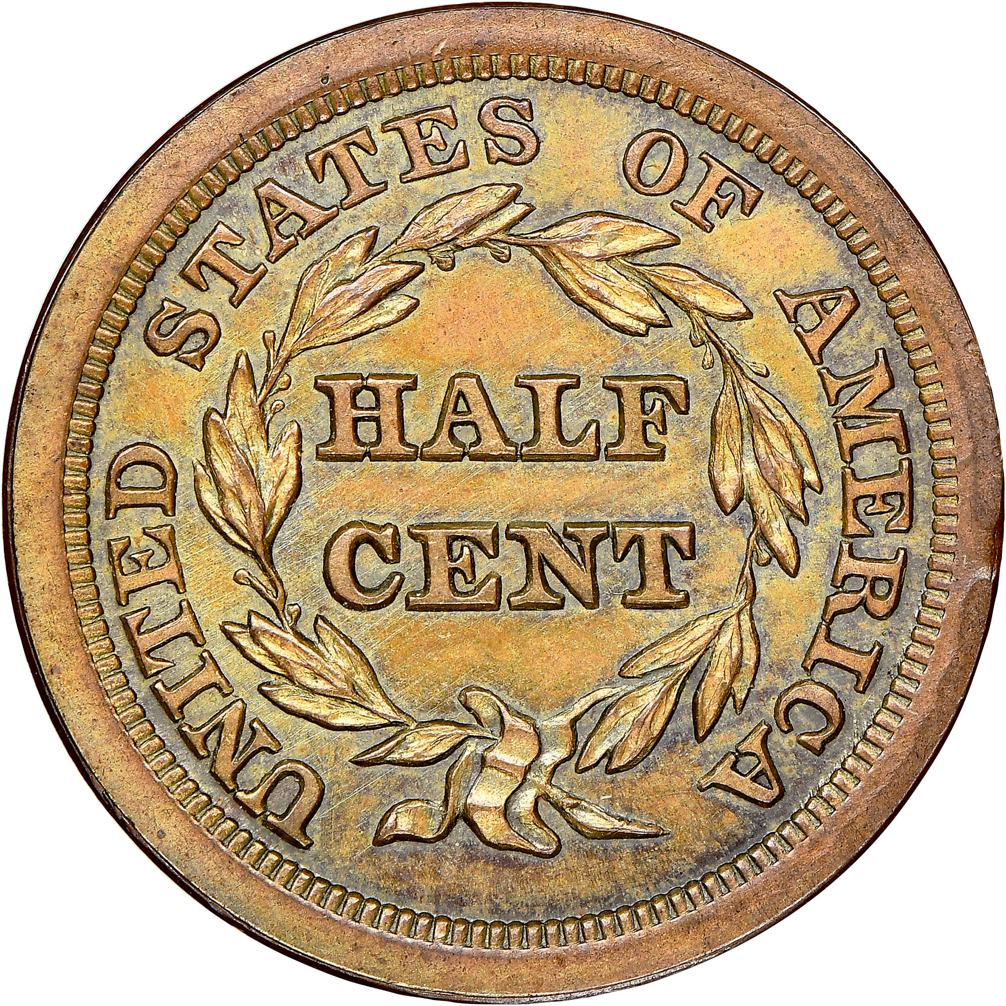 トリミング 1852 RESTRIKE 1/2C PF | Coin Explorer | NGC