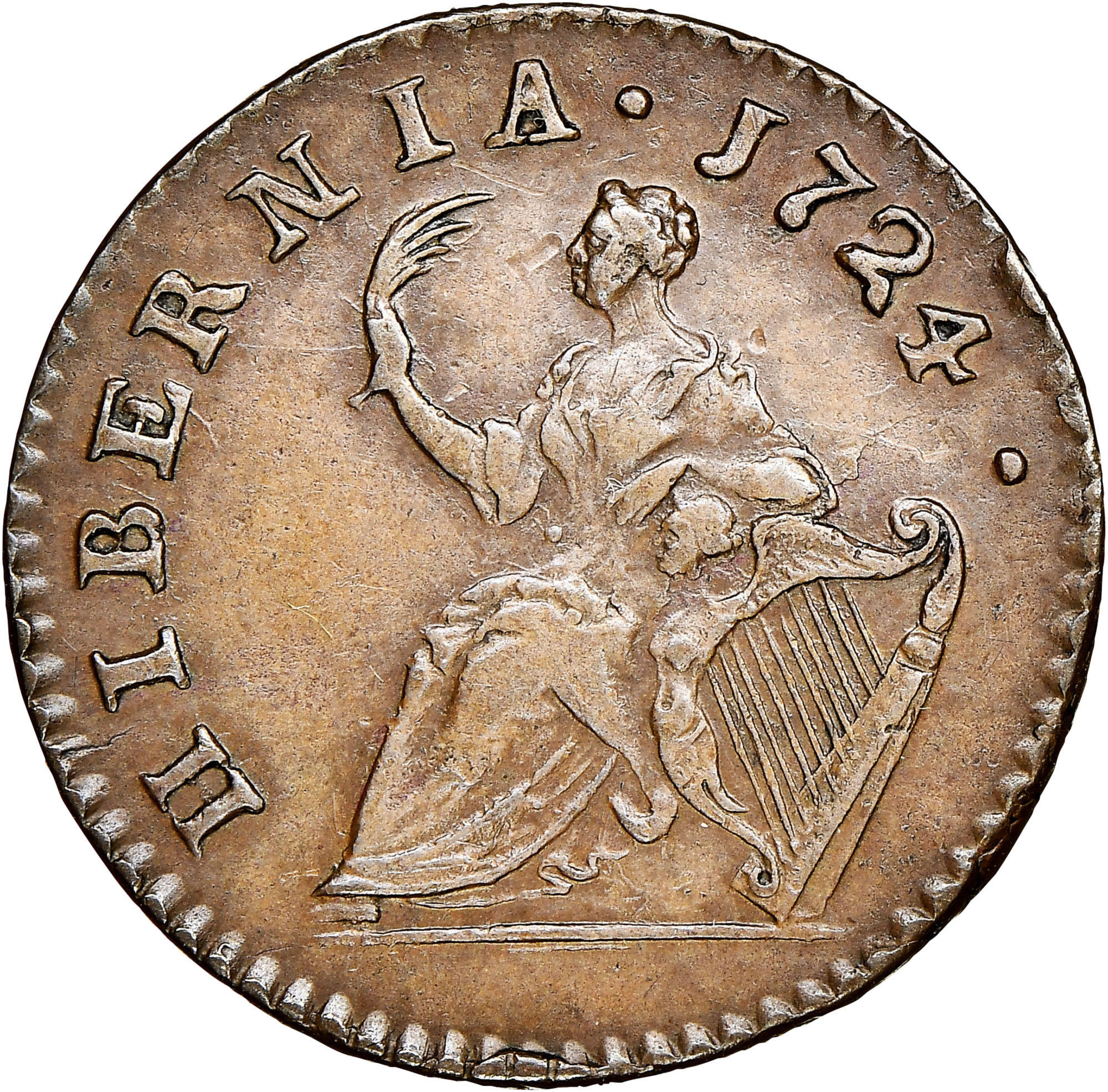 1724 Hibernia 1/4P MS Rosa Americana And Hibernia NGC