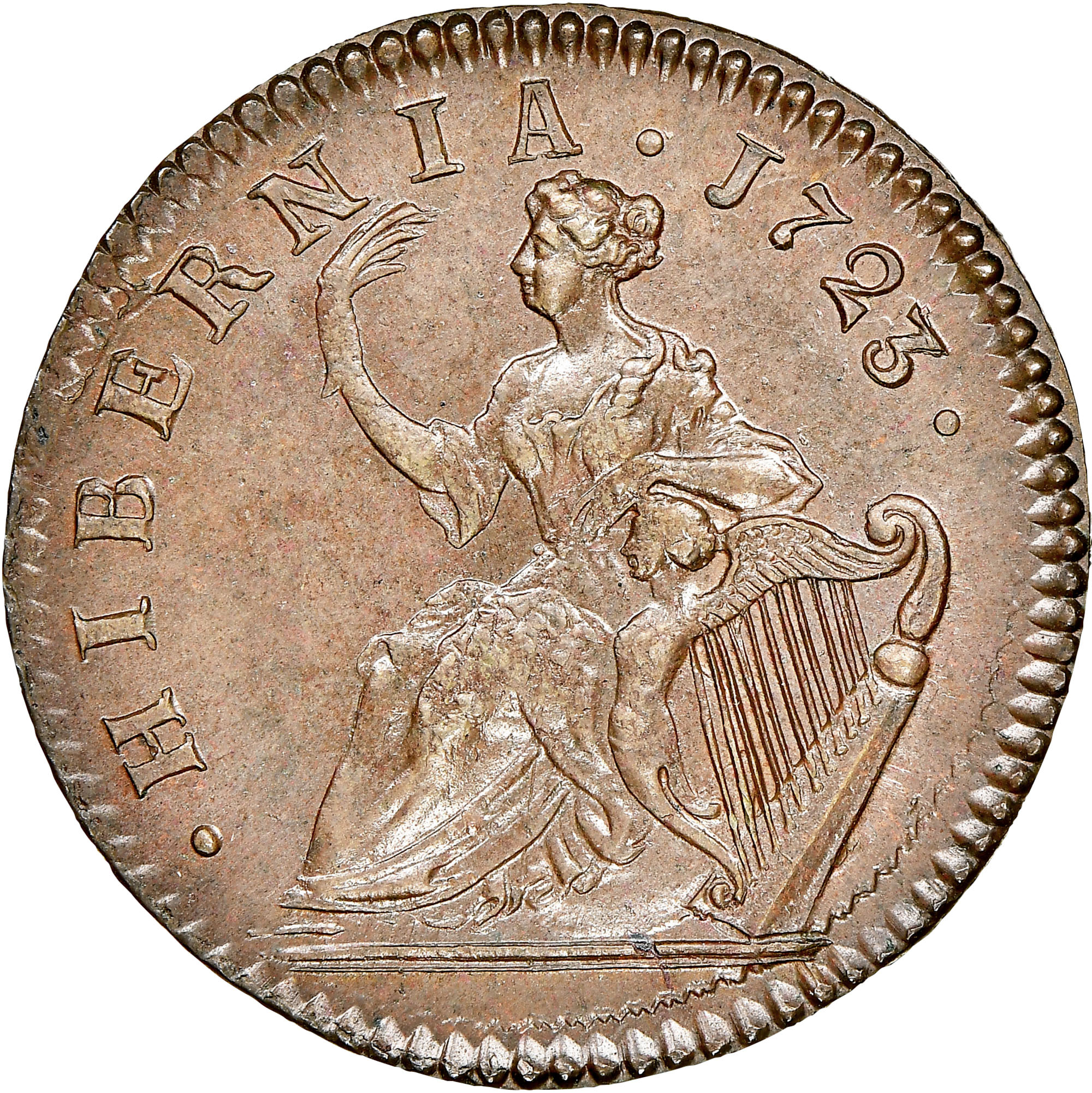 1723 HIBERNIA 1/2P MS Coin Explorer NGC