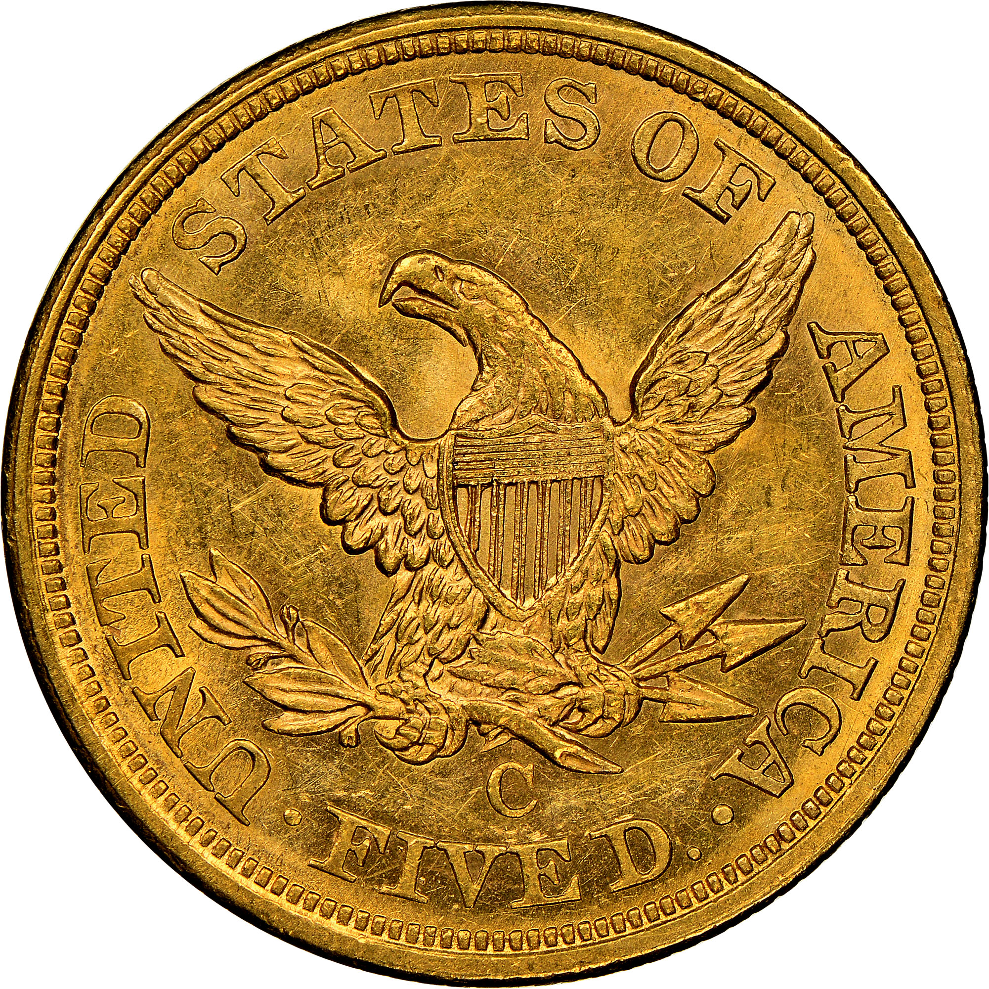 1857 C $5 MS | Coin Explorer | NGC
