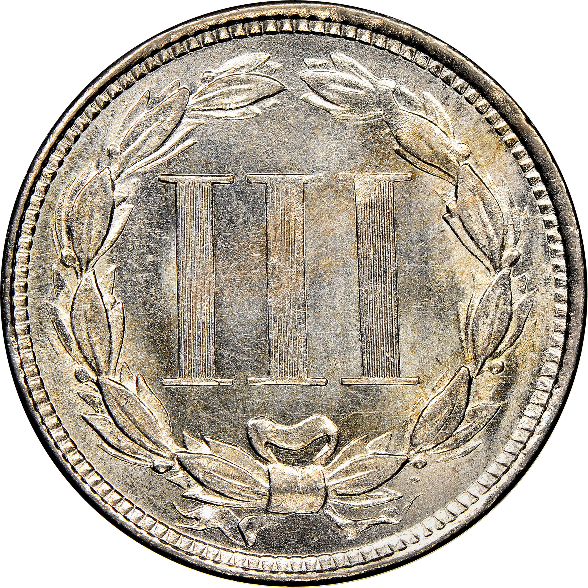 御成約[3383] 1867 3CN MS | Coin Explorer | NGC