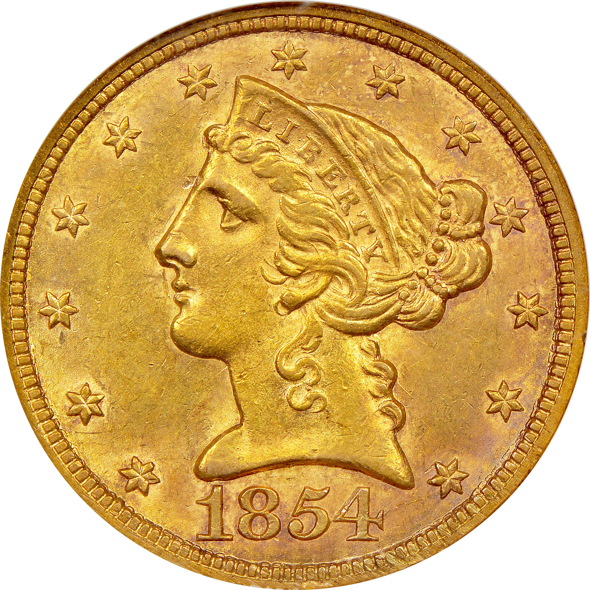 1854 $5 MS | Coin Explorer | NGC