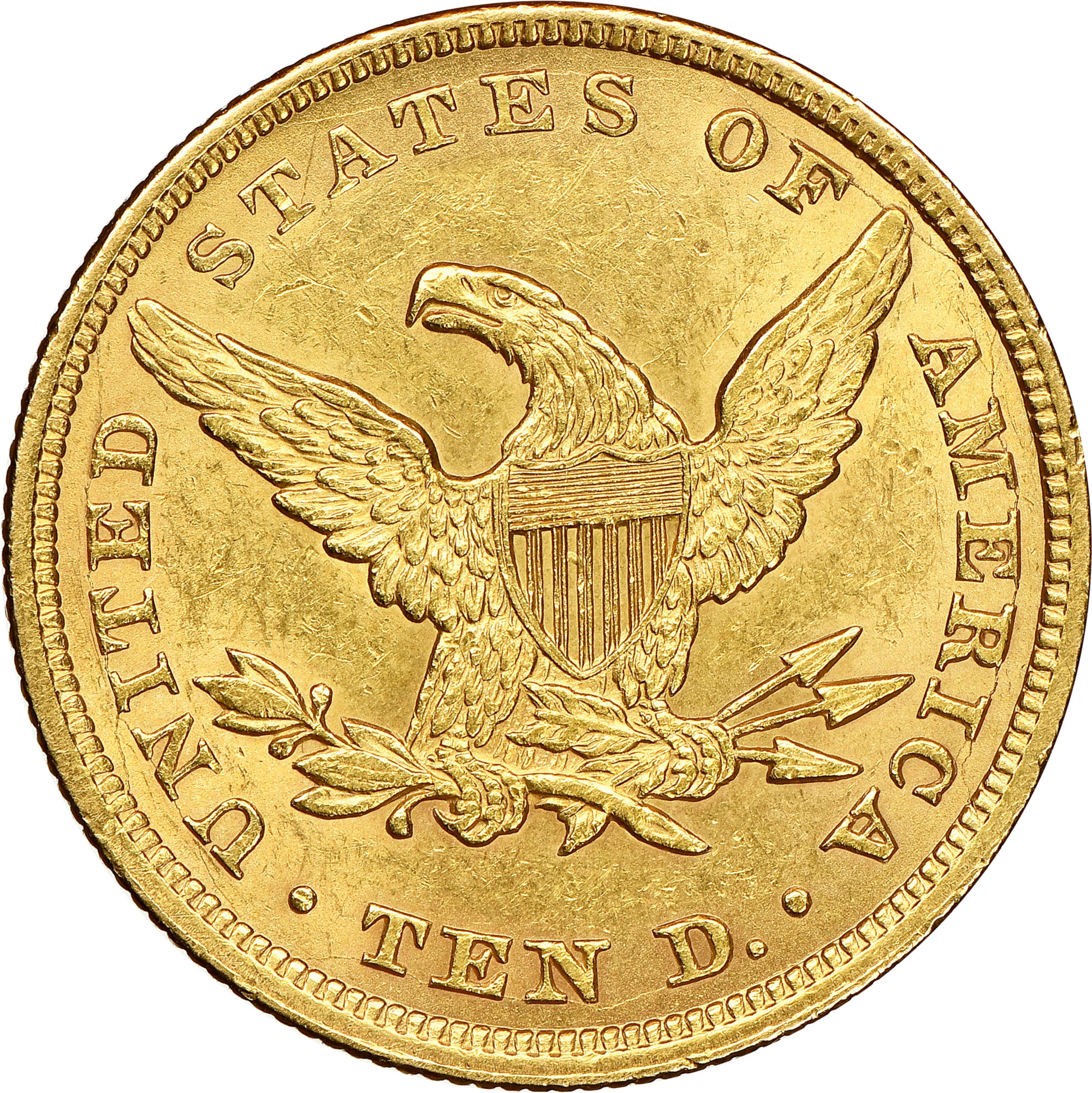 1852 $10 MS | Coin Explorer | NGC
