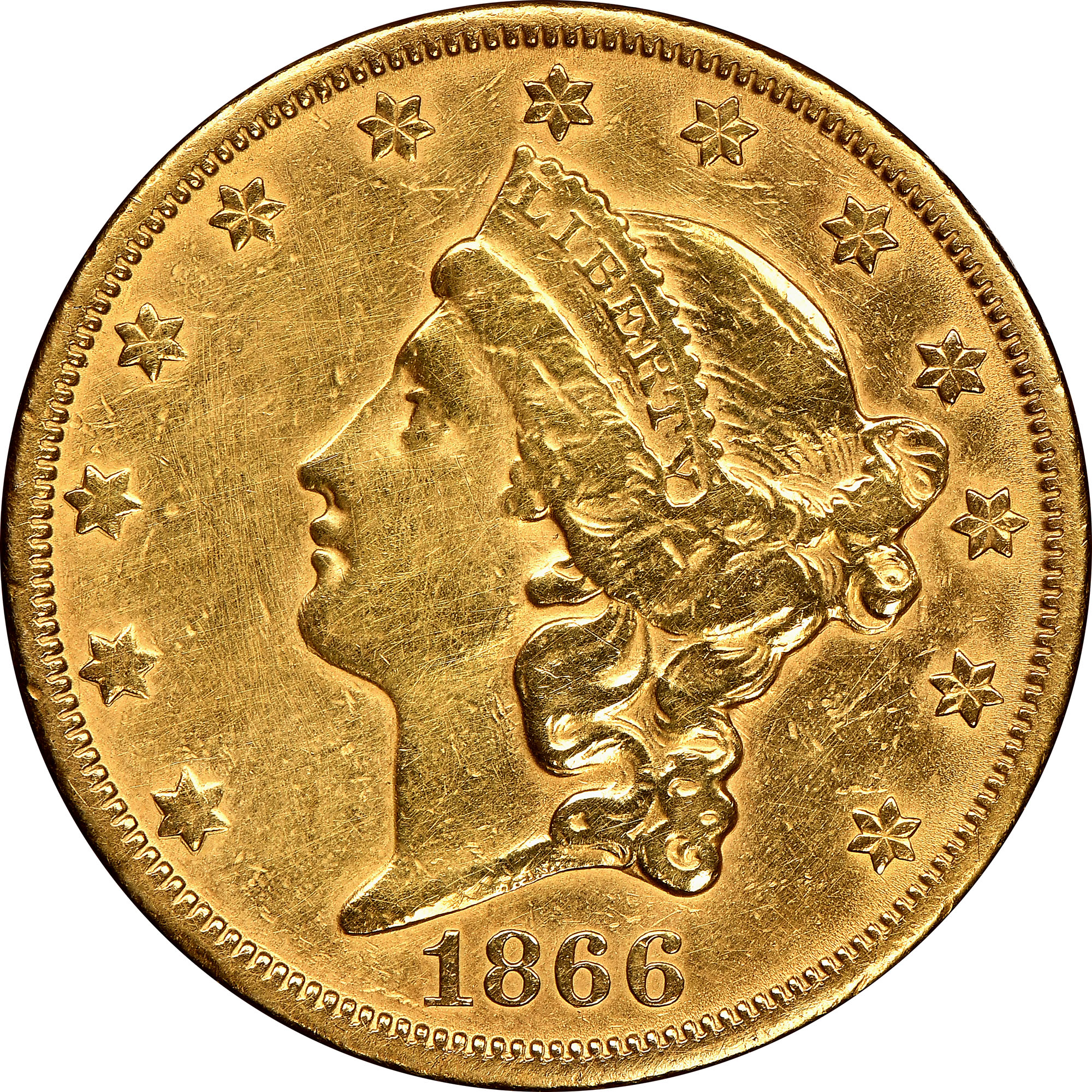 1866 S NO MOTTO $20 MS | Coin Explorer | NGC