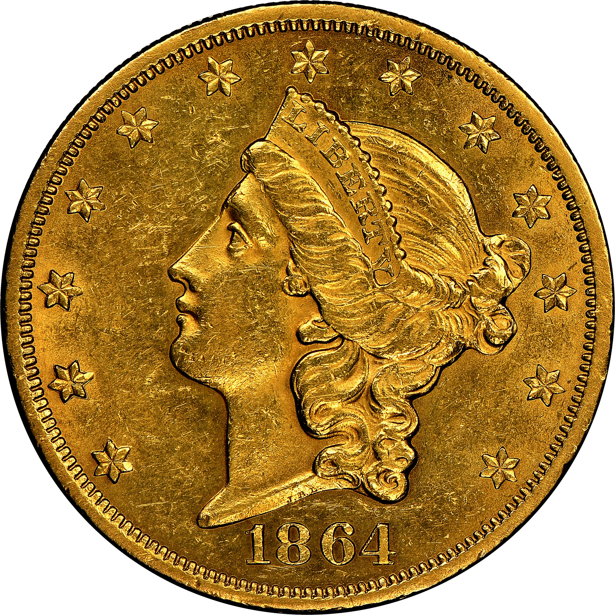 1864 $20 MS | Coin Explorer | NGC