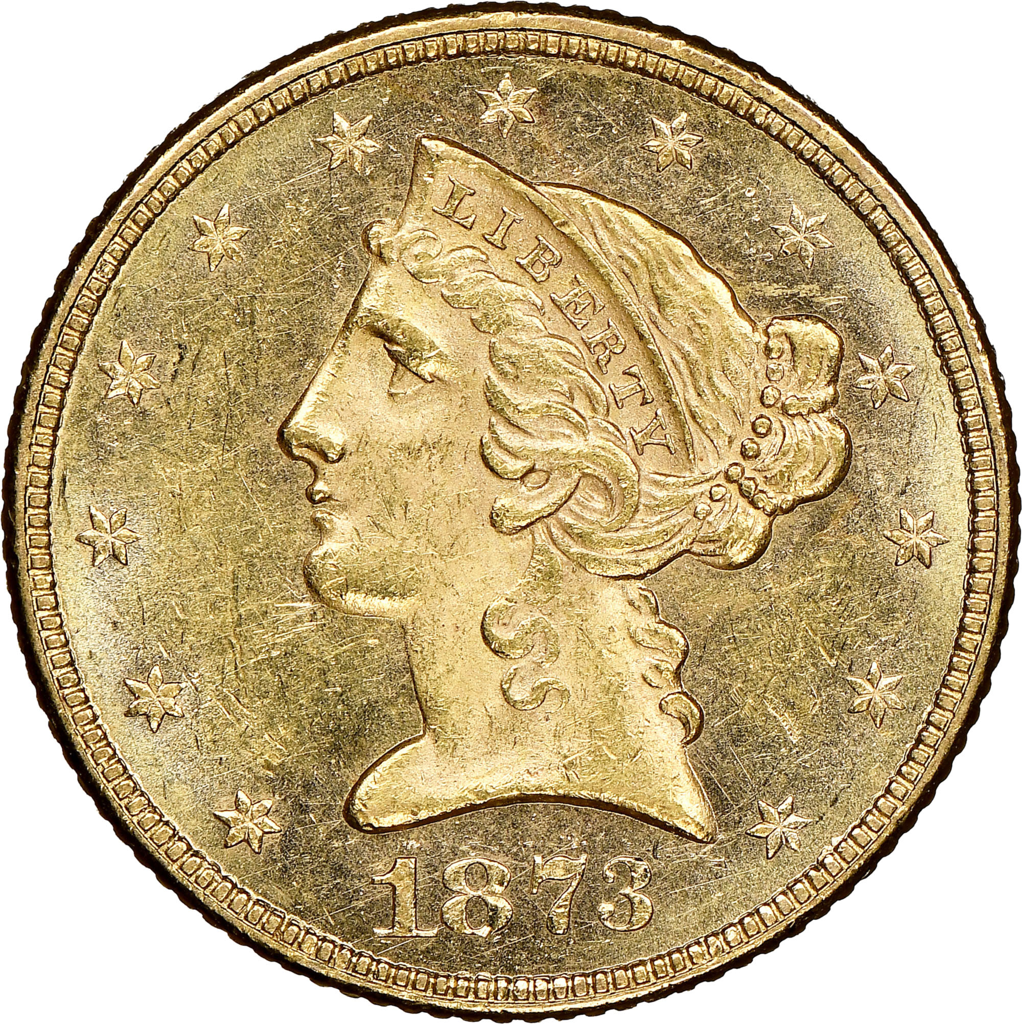 海外貨幣・旧硬貨・旧紙幣　約3.5キロ 1873 OPEN 3 $5 MS | Coin Explorer | NGC