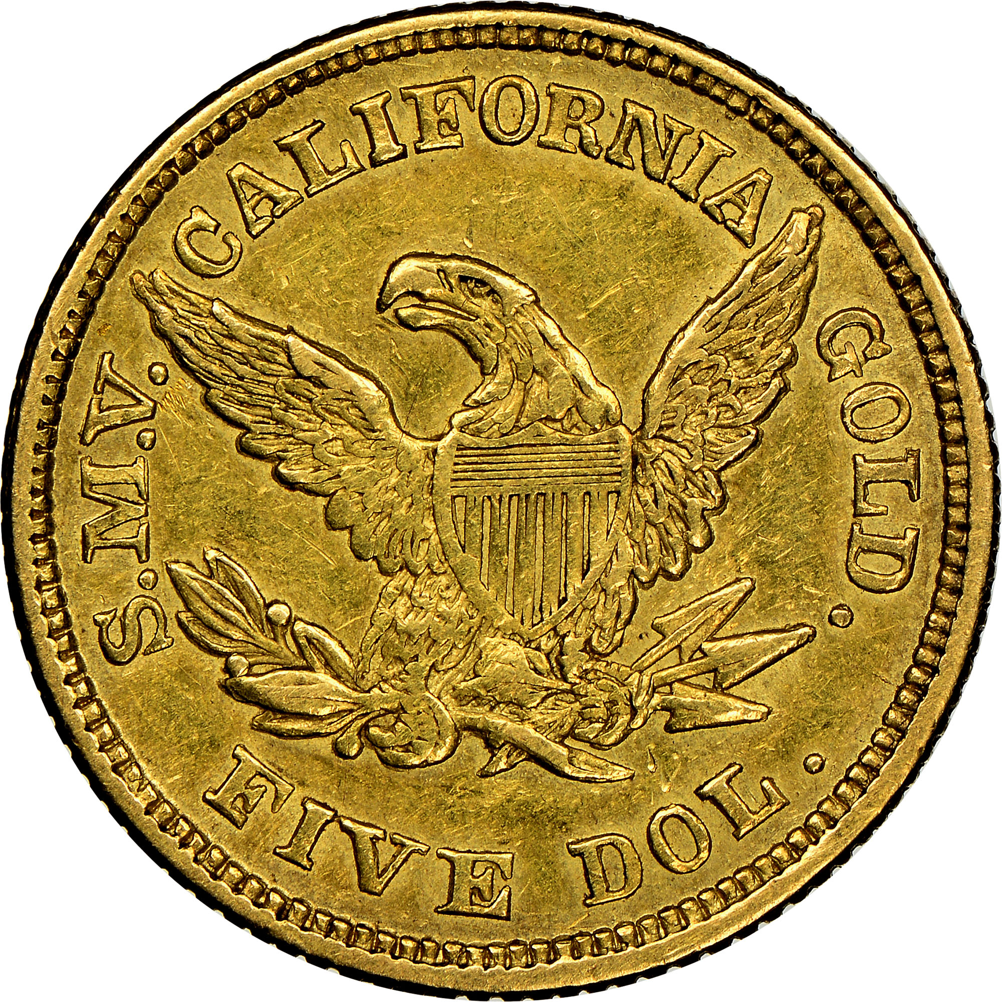 1850 MOFFAT & CO. $5 MS | Coin Explorer | NGC